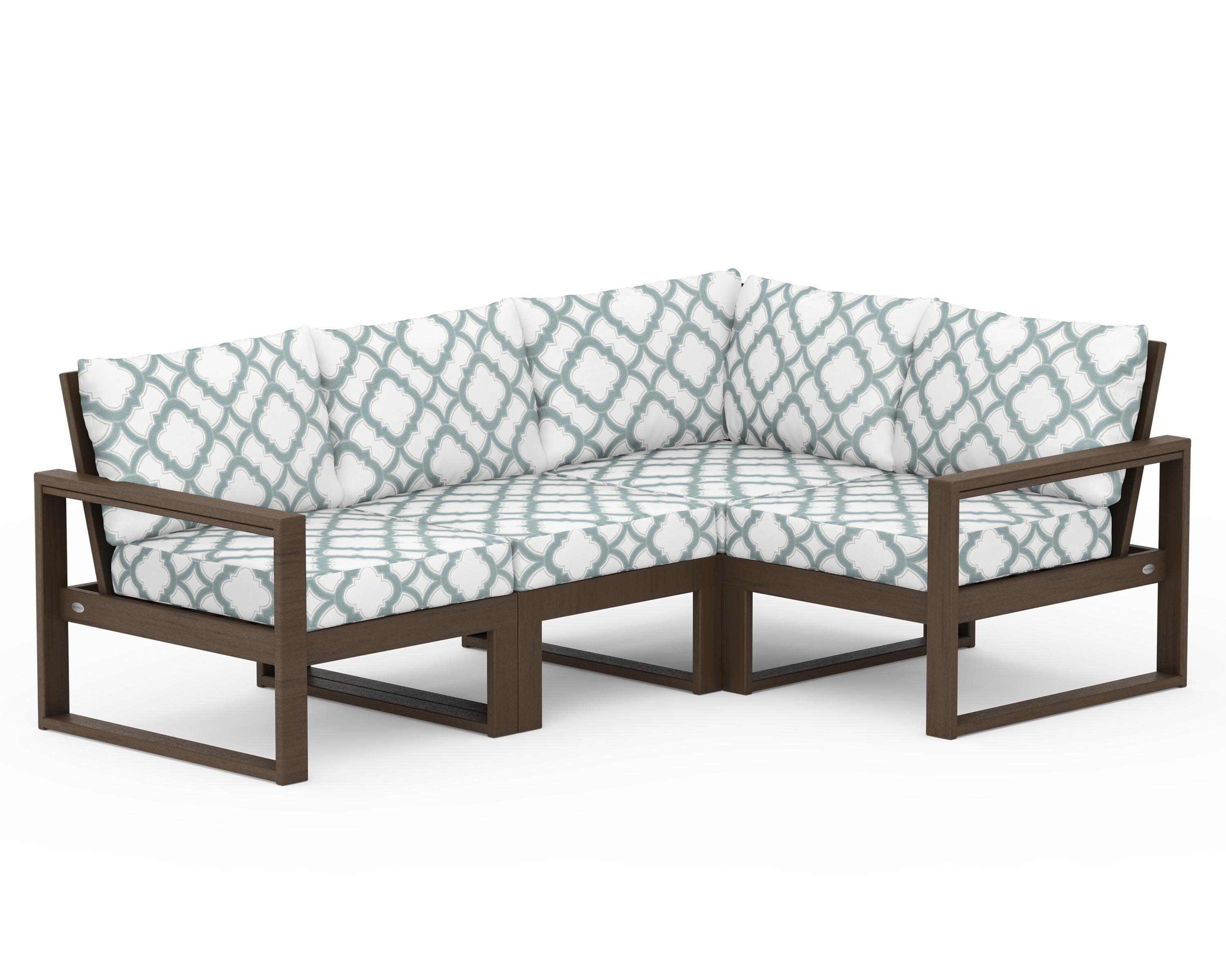 EDGE 4-Piece Modular Deep Seating Set in Kona / Trellis Glacier Spa