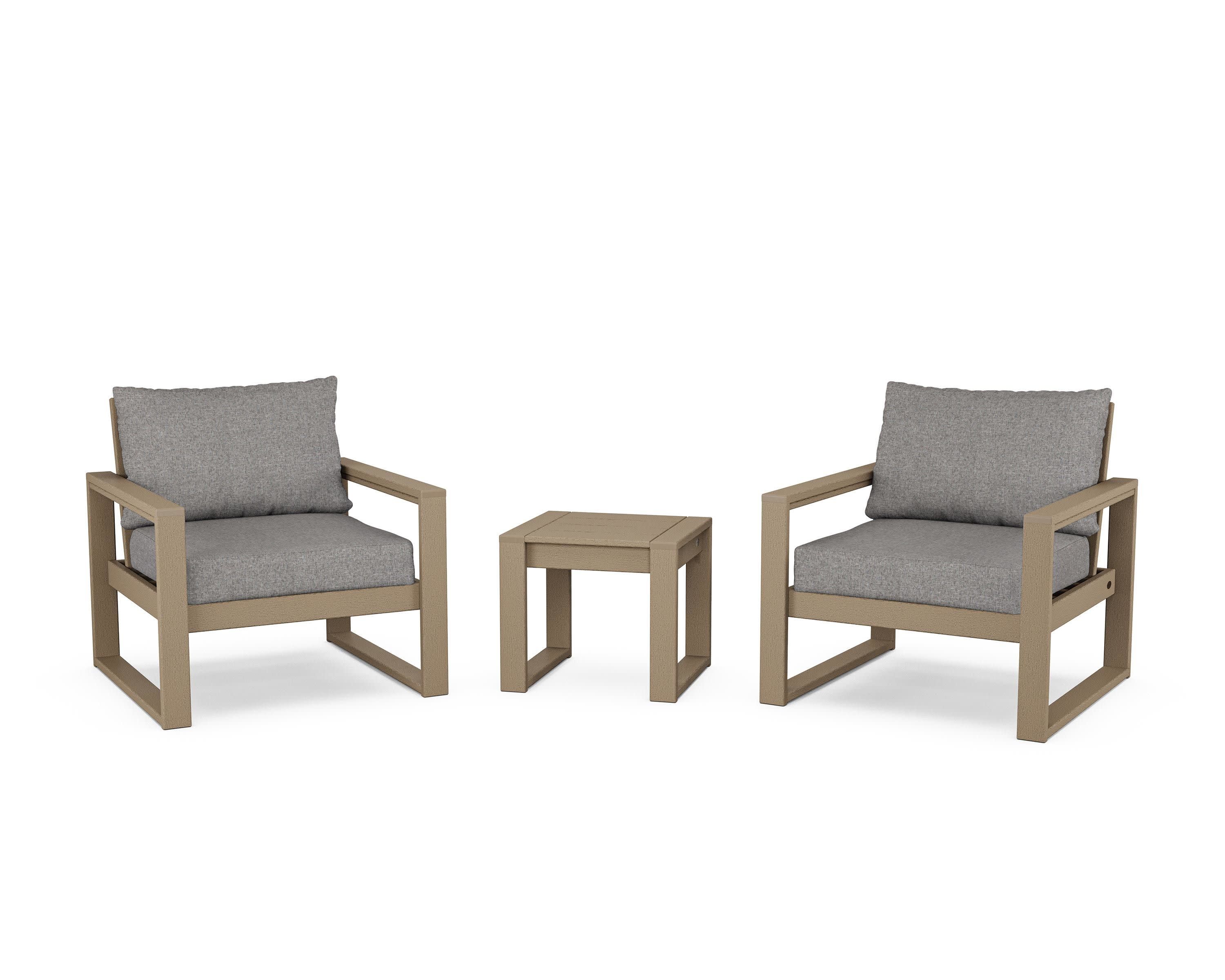 EDGE Sectional 3-Piece Deep Seating Set in Vintage Sahara / Grey Mist