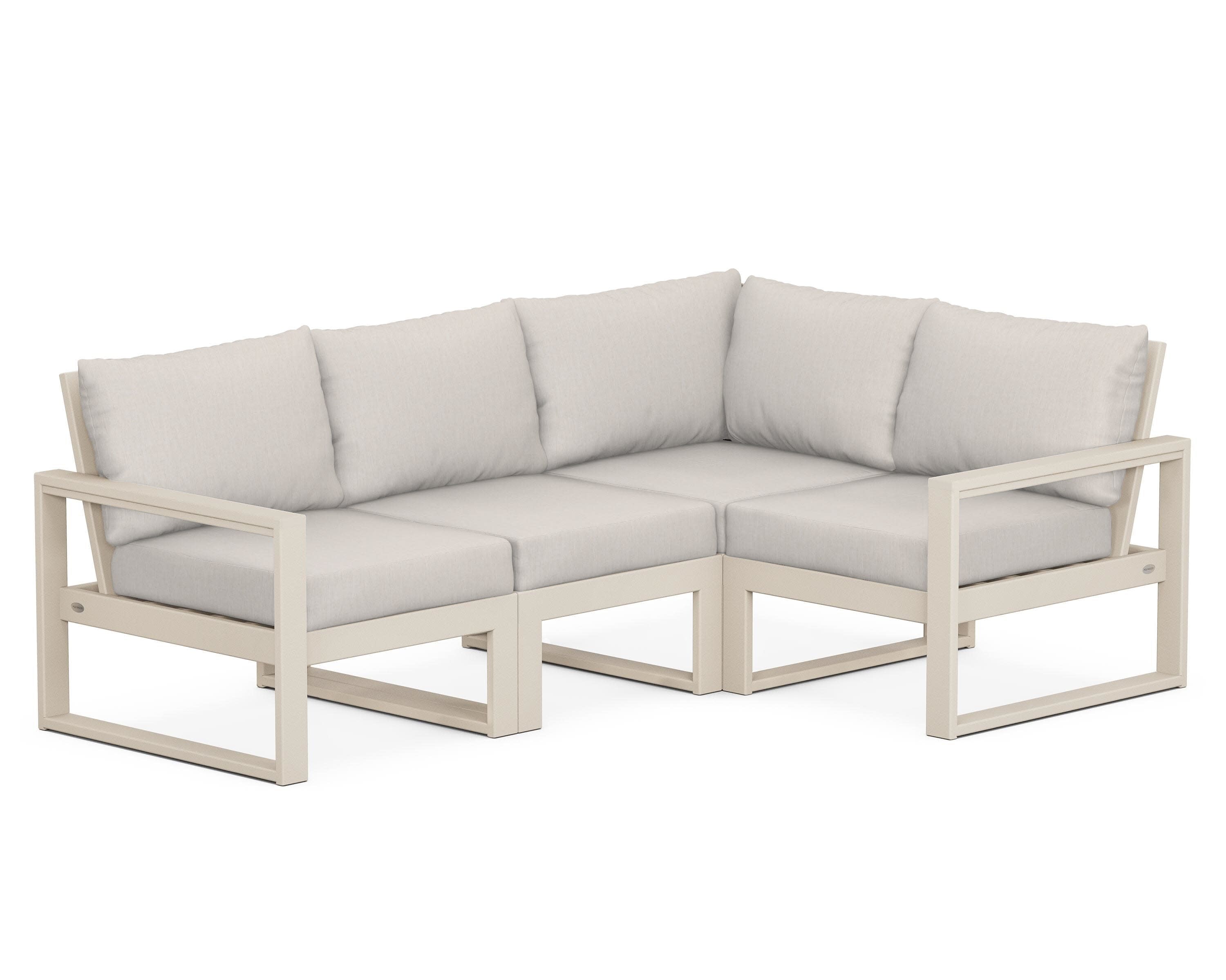 EDGE 4-Piece Modular Deep Seating Set in Sand / Cast Ash