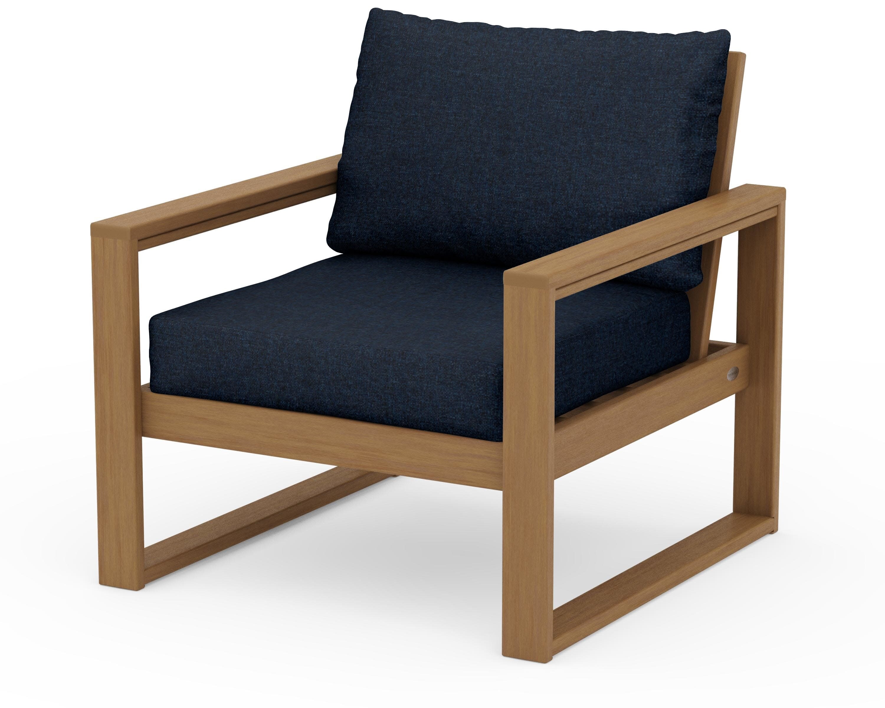 EDGE Club Chair in Natural / Marine Indigo