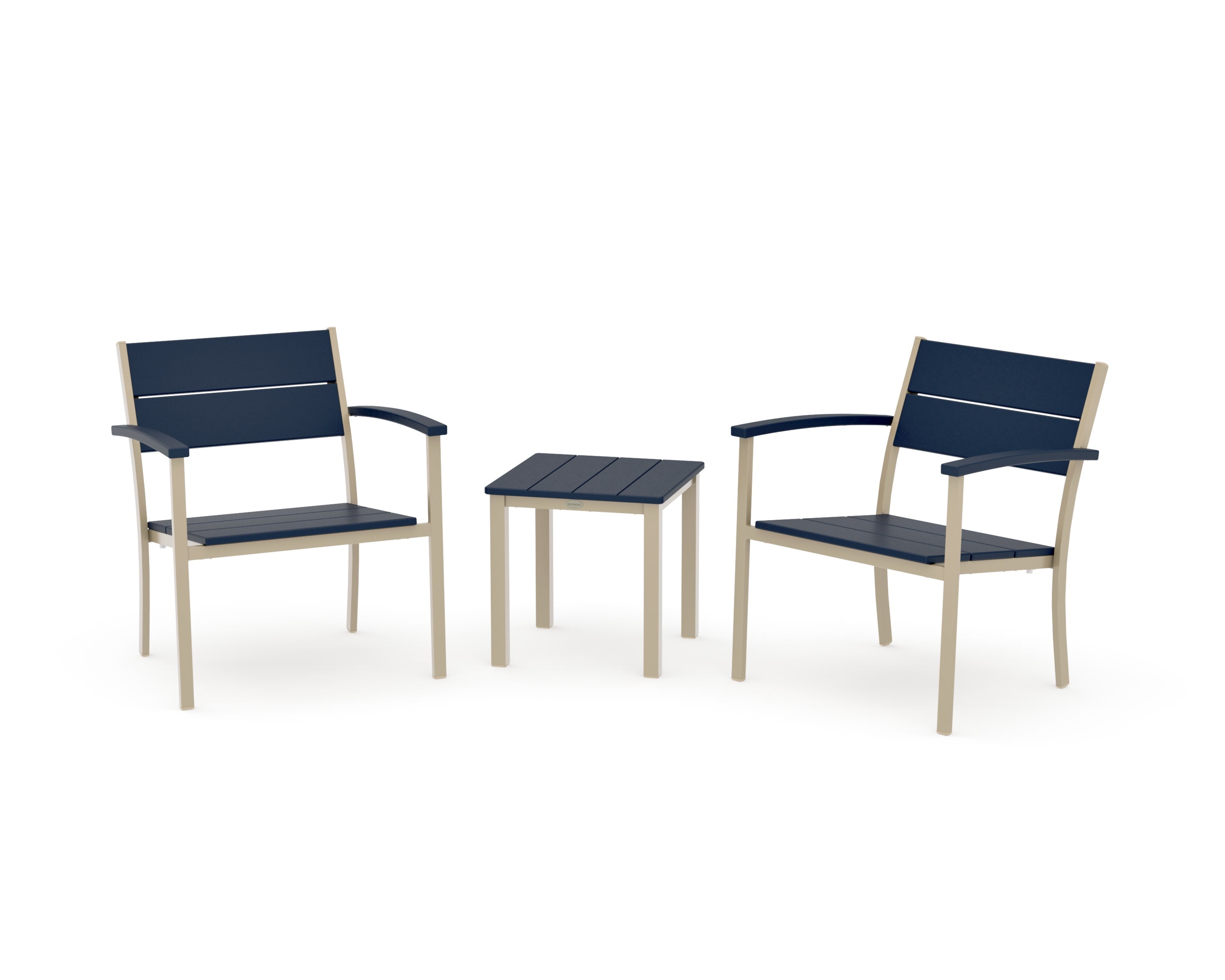 Main Street 3-Piece Lounge Chair Set in Sand / Navy
