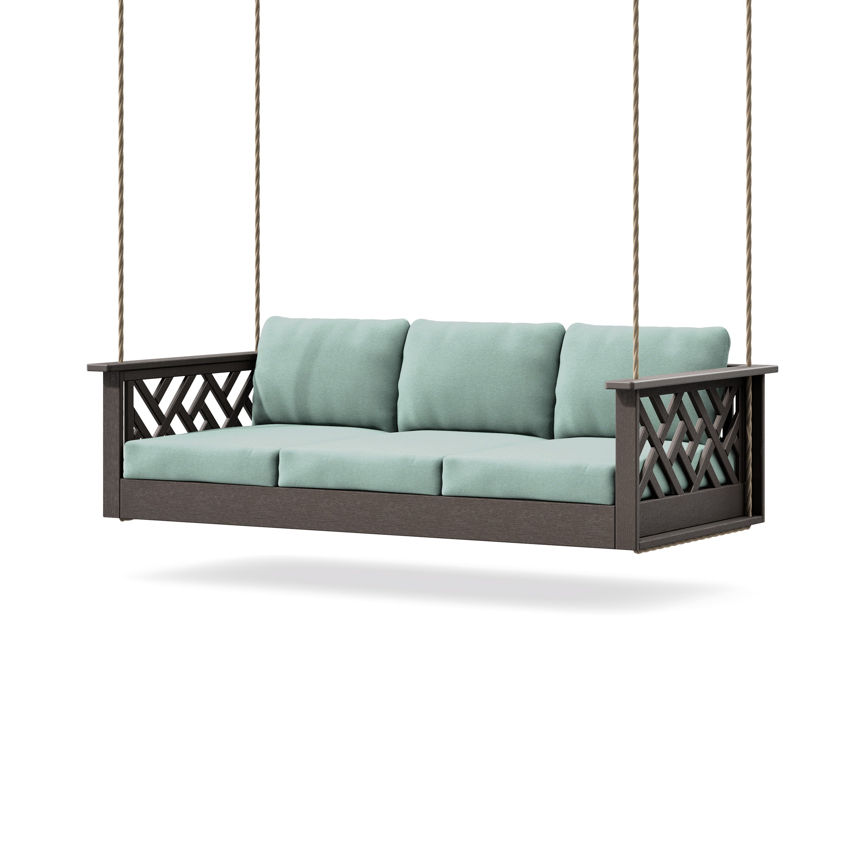 Chippendale Daybed Swing in Vintage Coffee / Glacier Spa