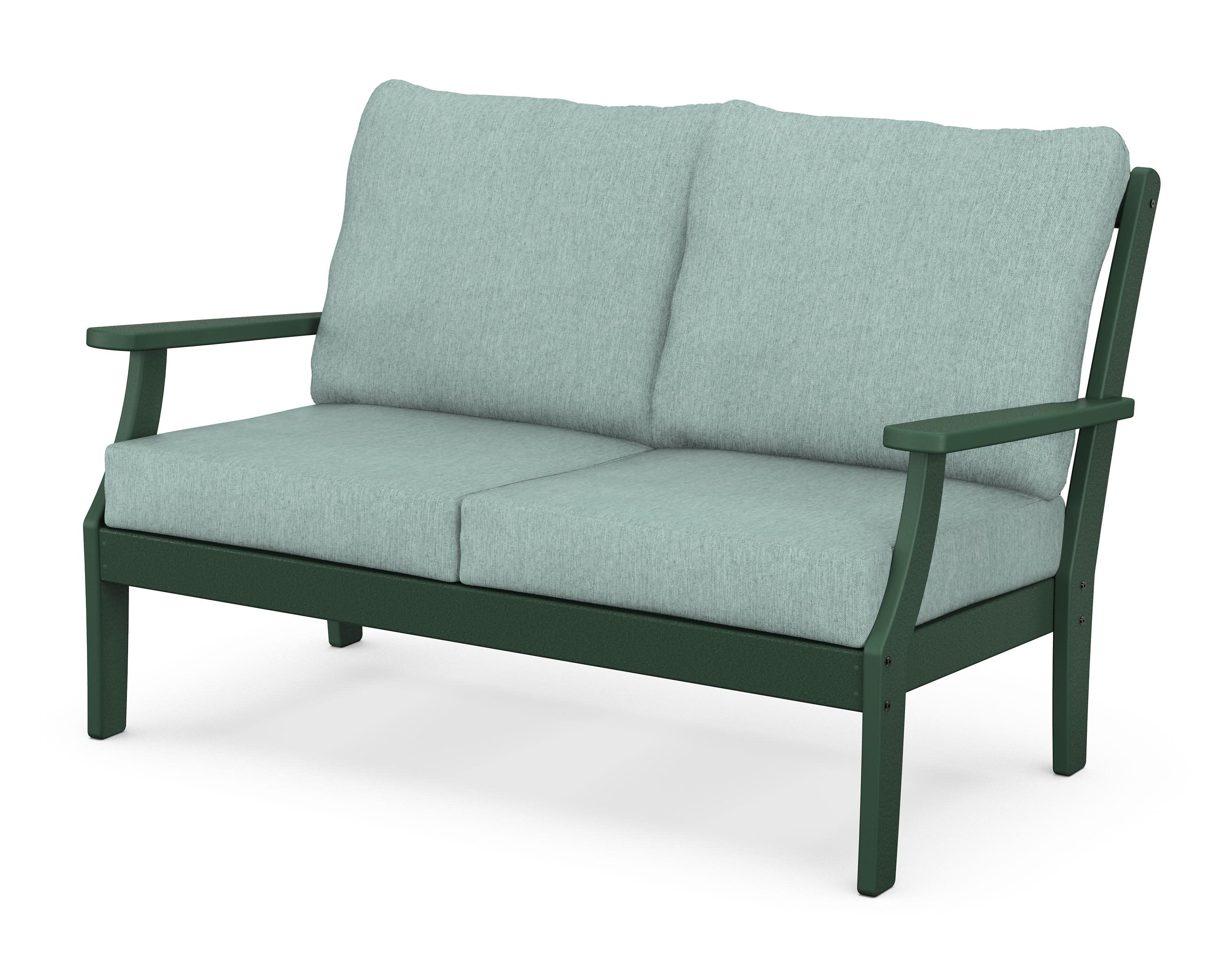 Braxton Deep Seating Loveseat in Green / Glacier Spa