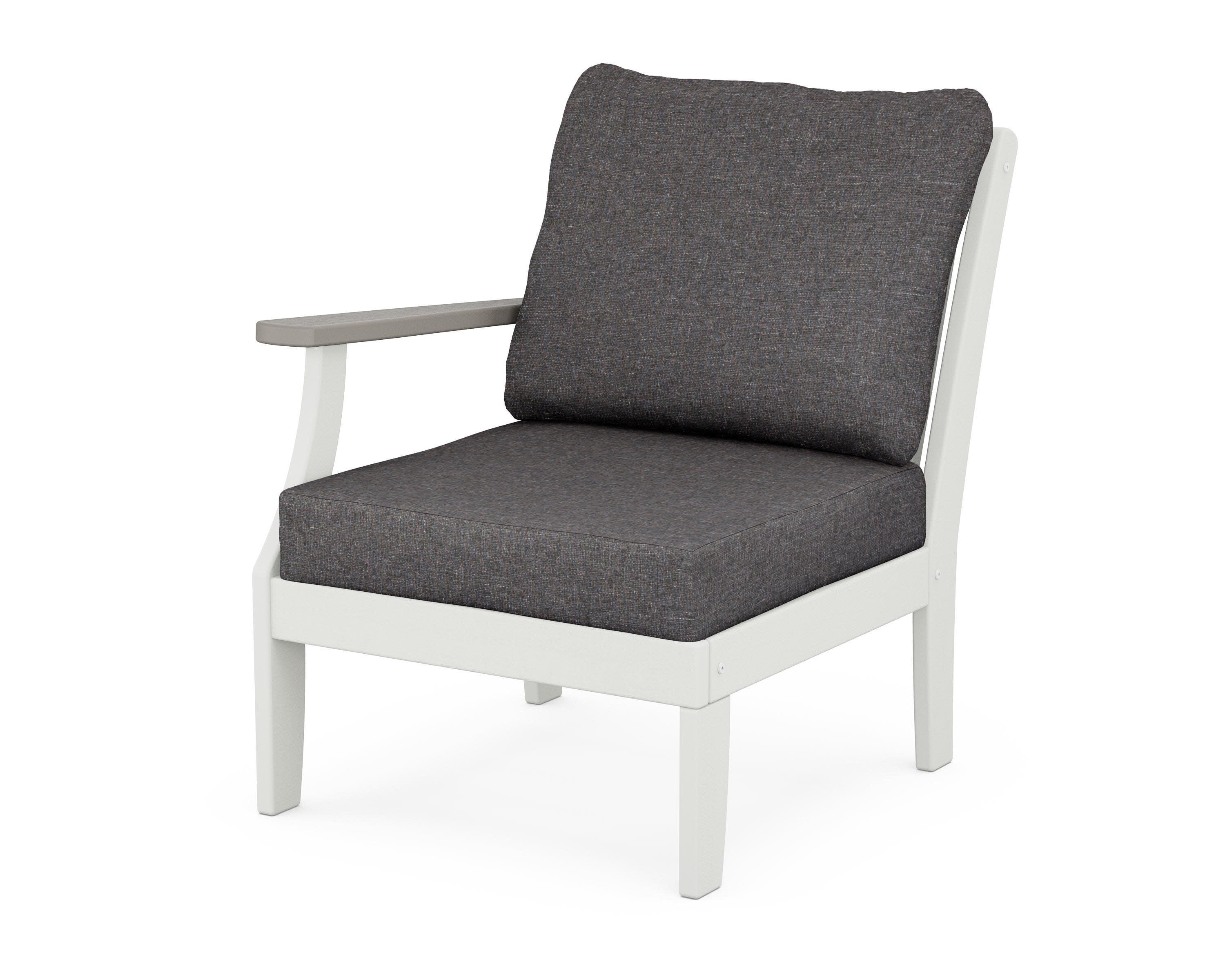 Braxton Modular Left Arm Chair in White / Driftwood / Ash Charcoal