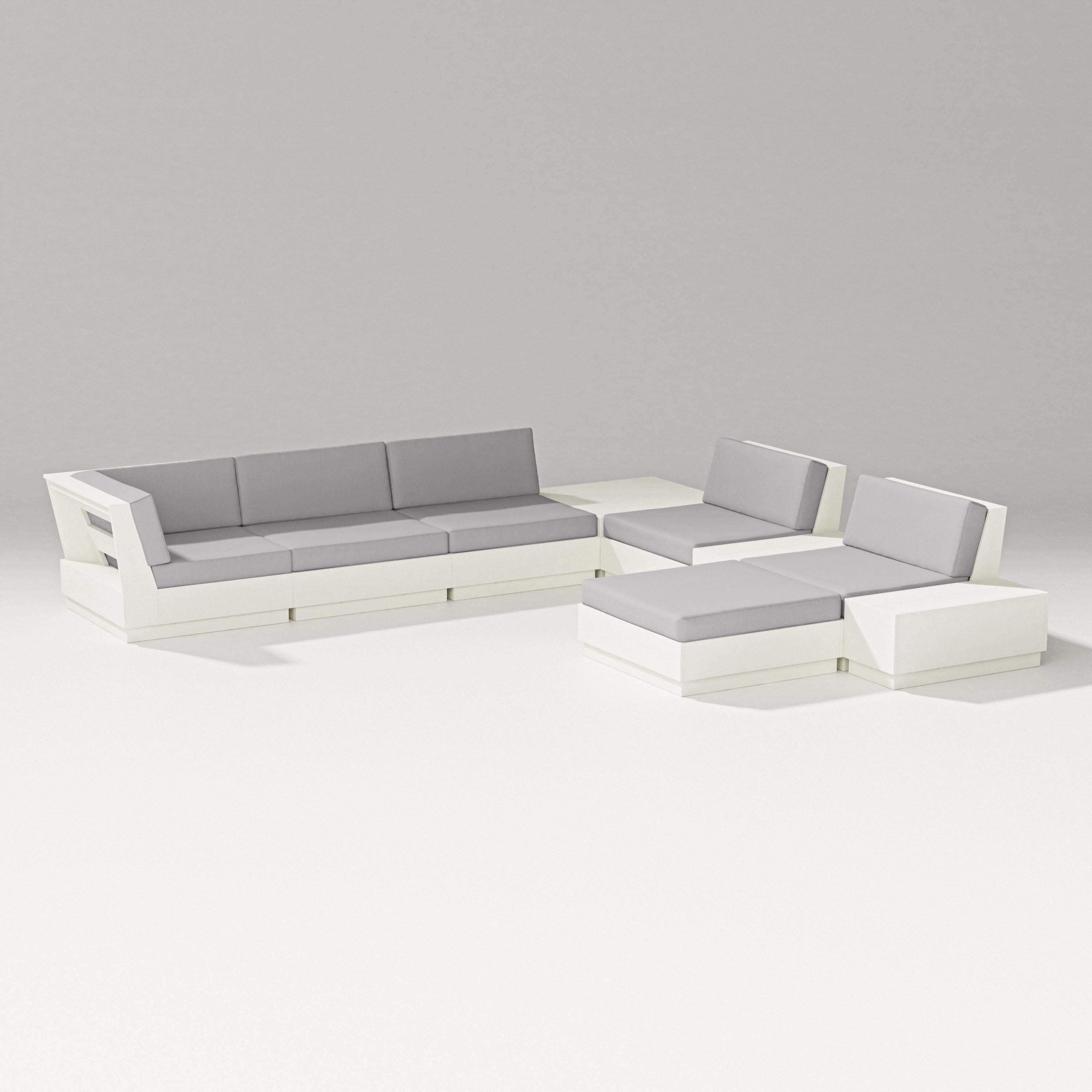 Elevate 9-Piece Conversation Sectional in Vintage White / Granite