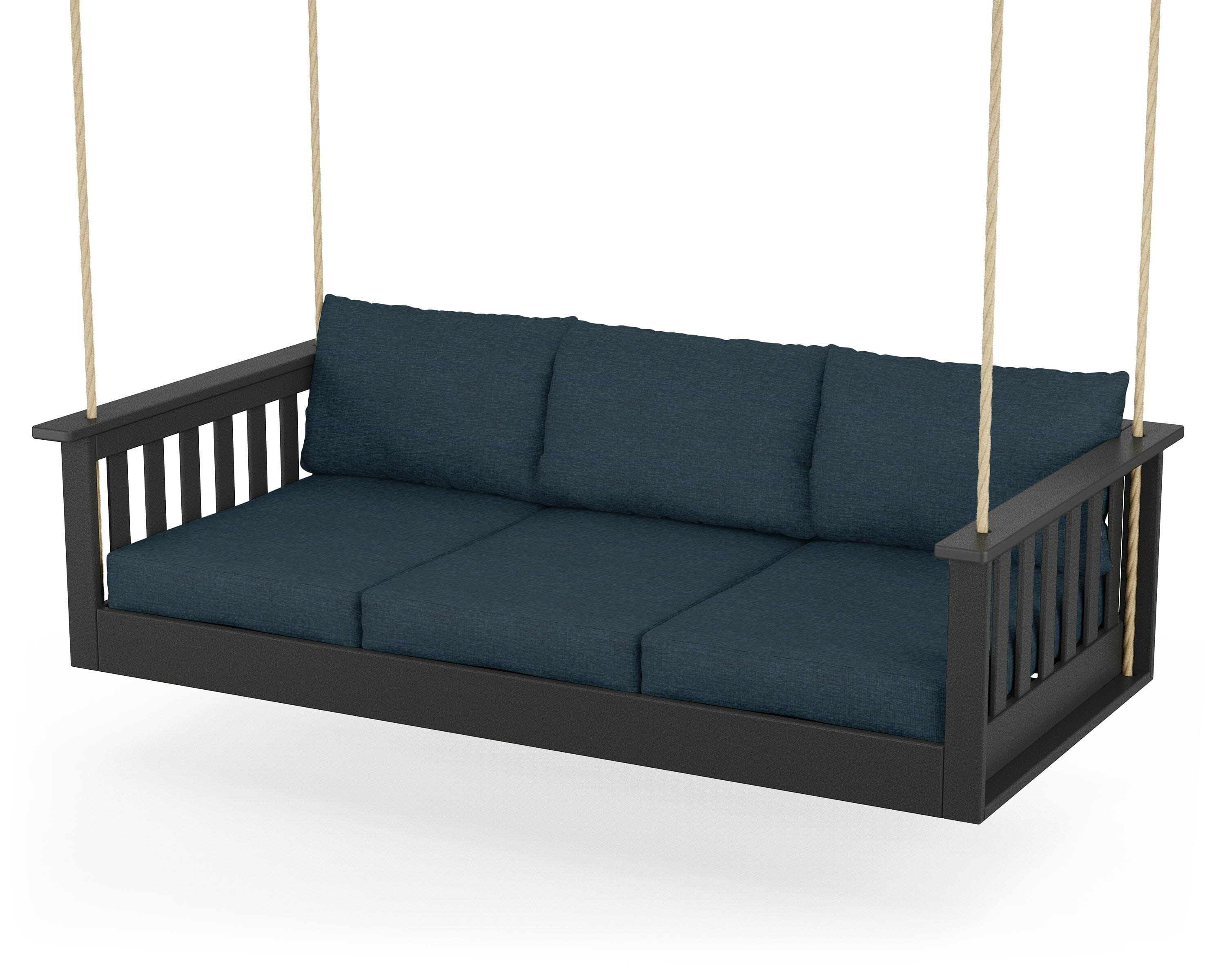 Vineyard Daybed Swing in Black / Platform Indigo