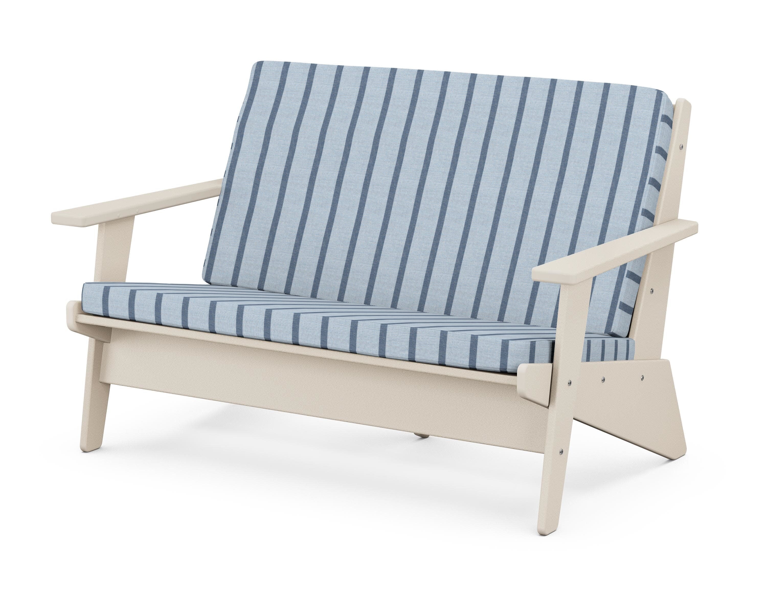 Riviera Modern Lounge Loveseat in Sand / Unwind Sky