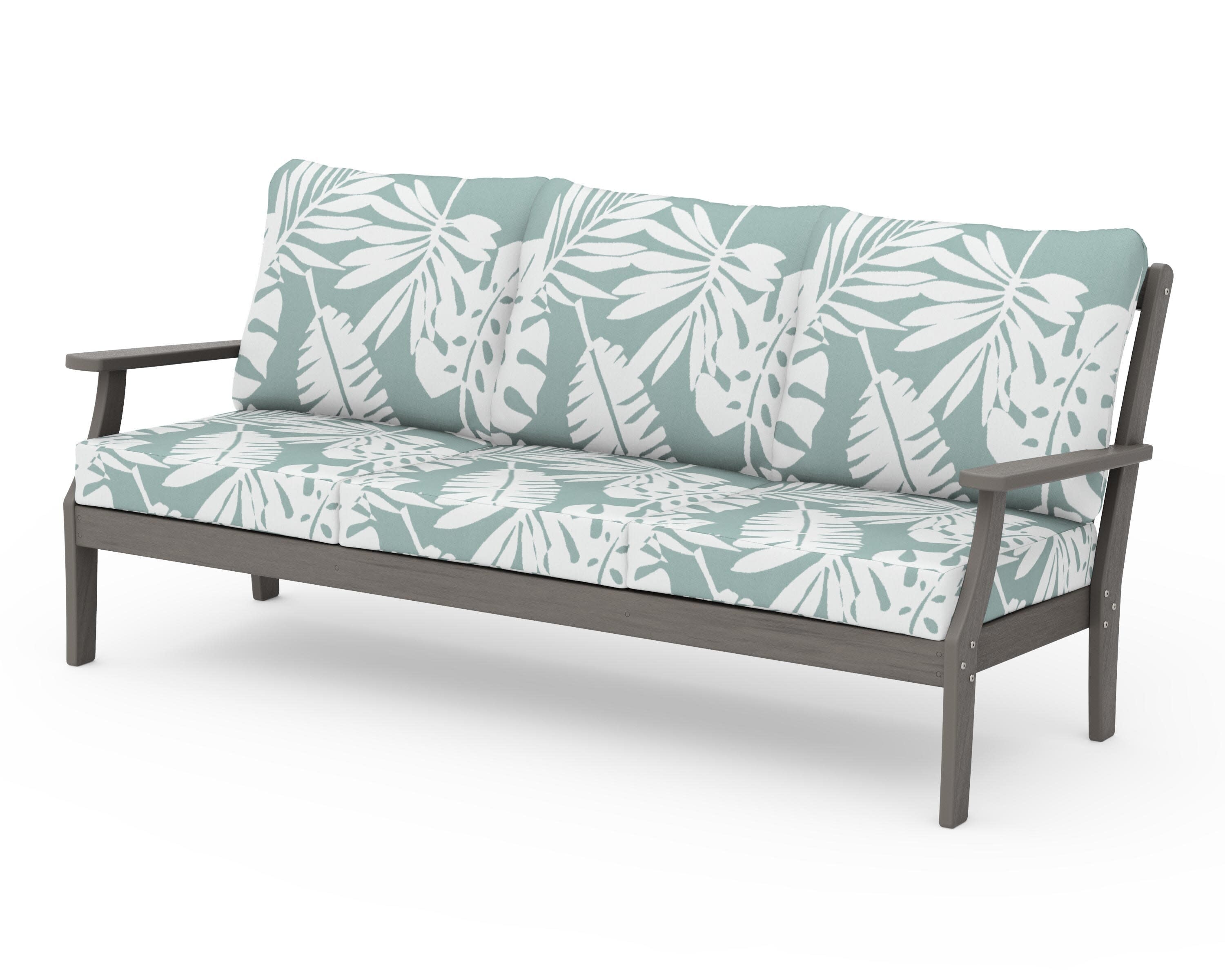 Braxton Deep Seating Sofa in Driftwood / Leaf Glacier Spa