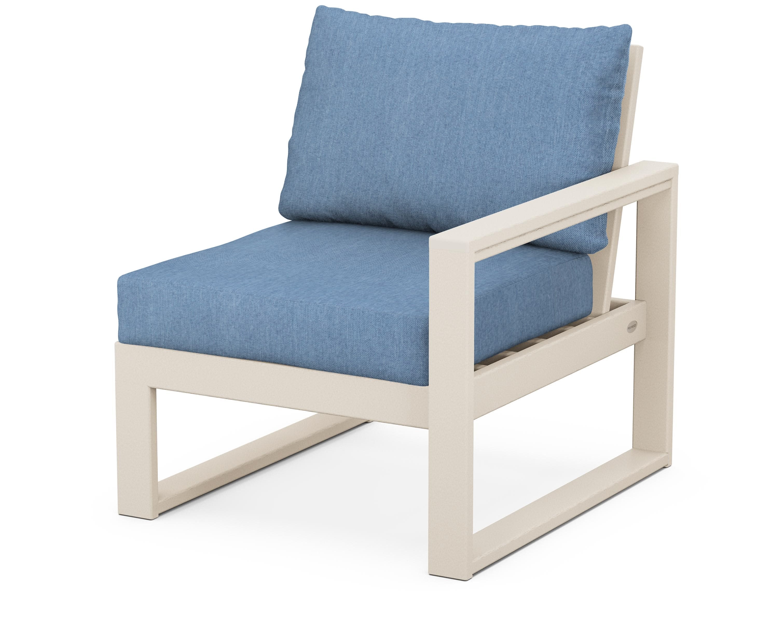 EDGE Modular Right Arm Chair in Sand / Sky Blue