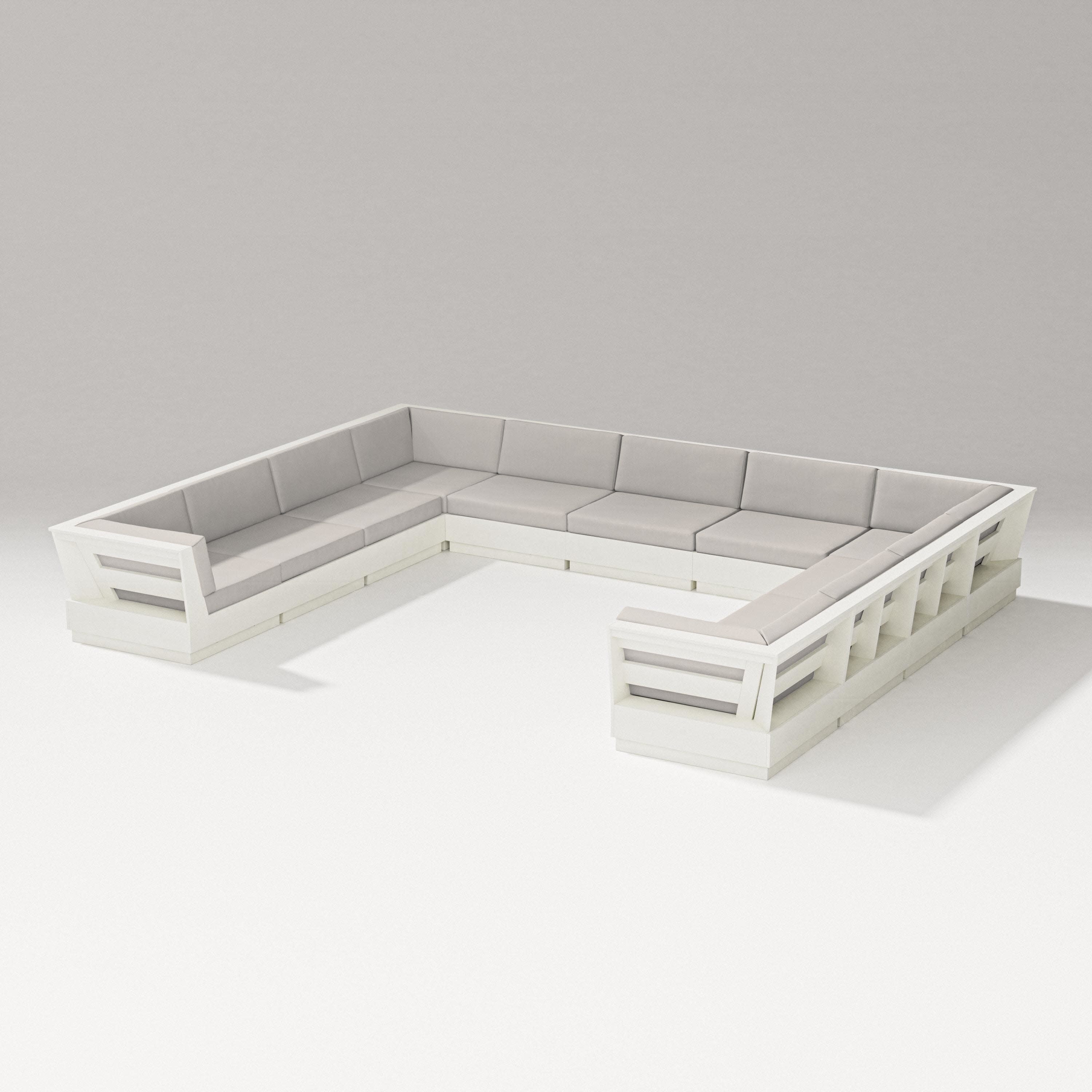 Elevate Large U-Shaped Sectional in Vintage White / Cast Ash