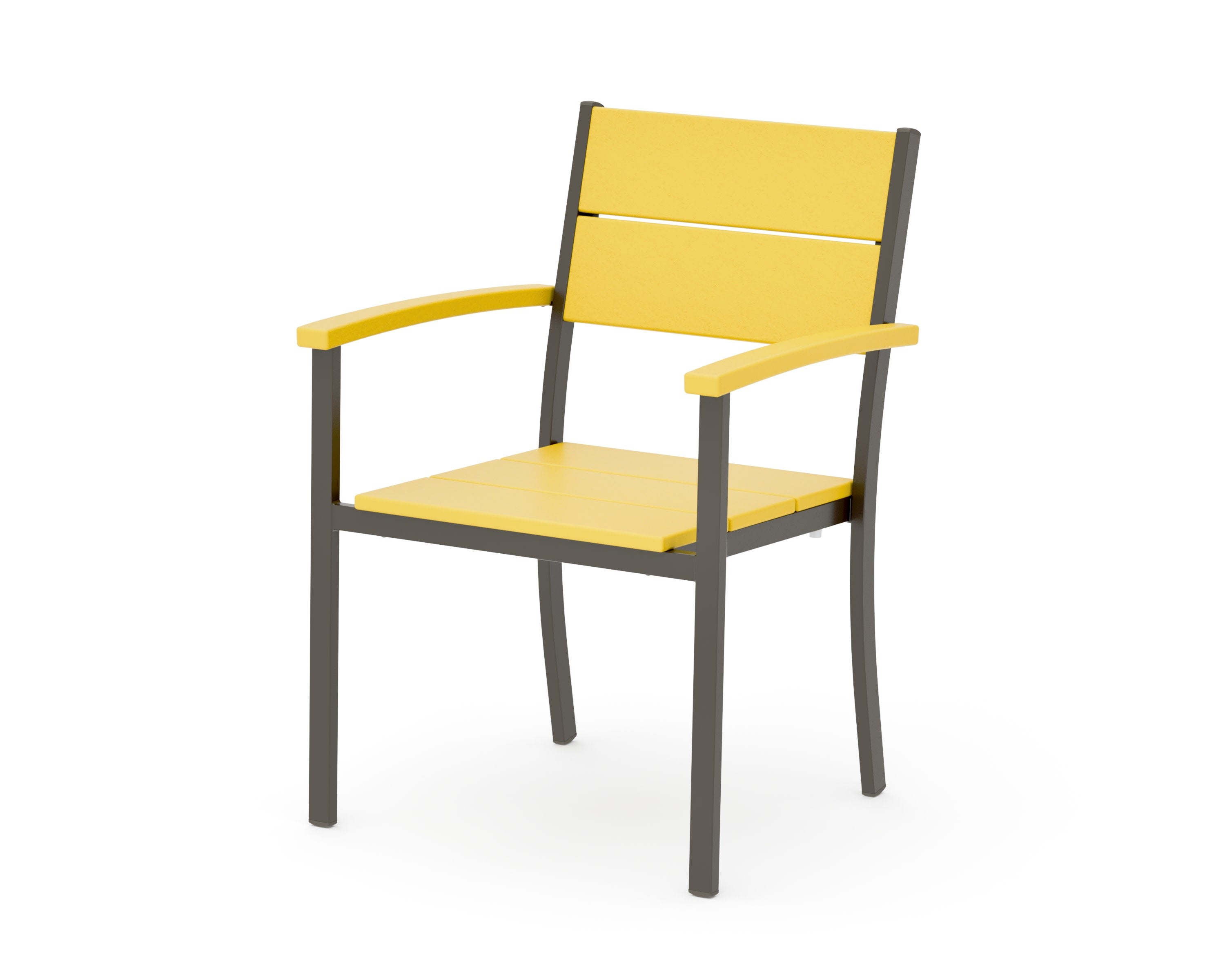 Main Street Stacking Dining Arm Chair in Bronze / Lemon