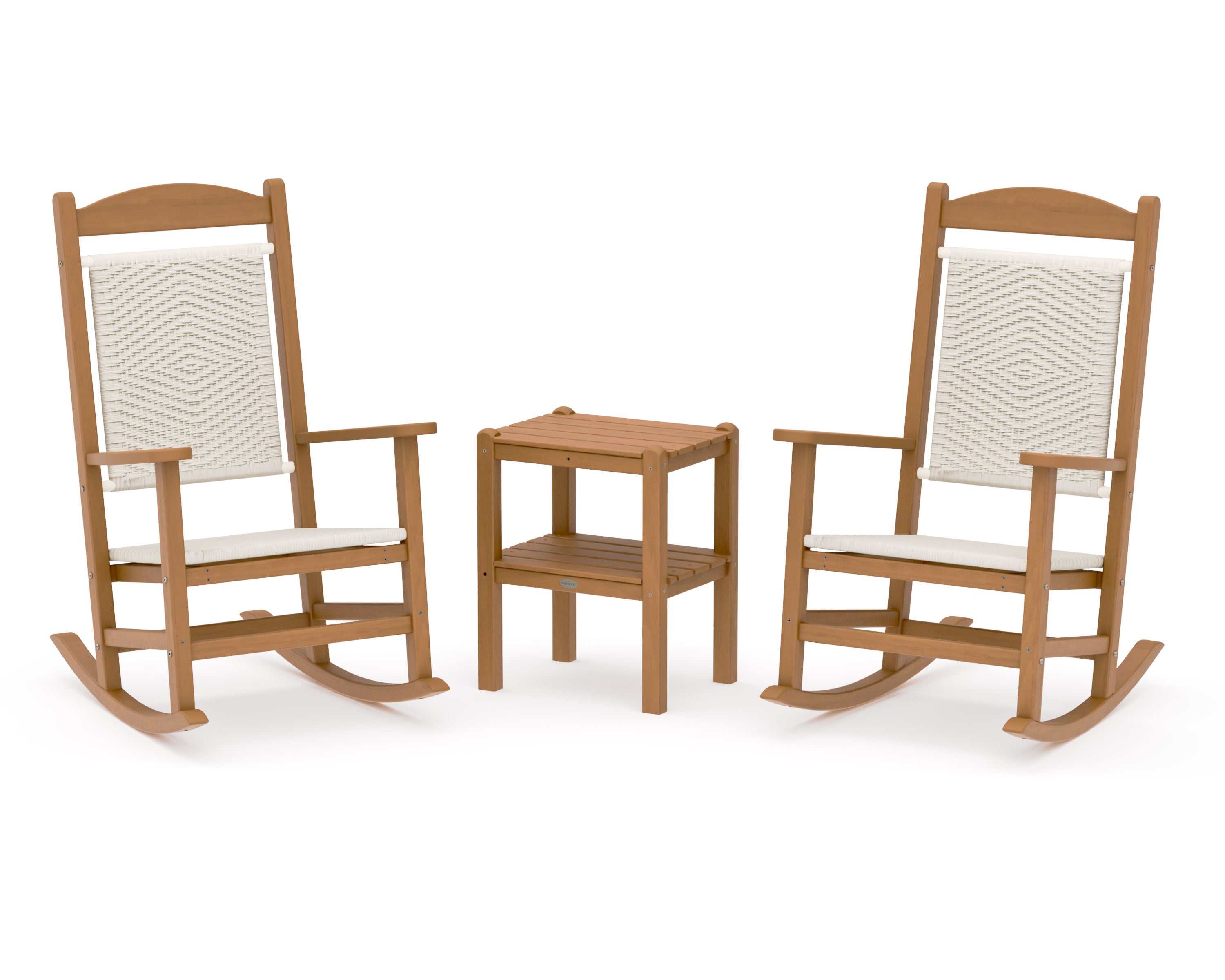 Presidential Woven Rocker 3-Piece Set in Natural / White Loom
