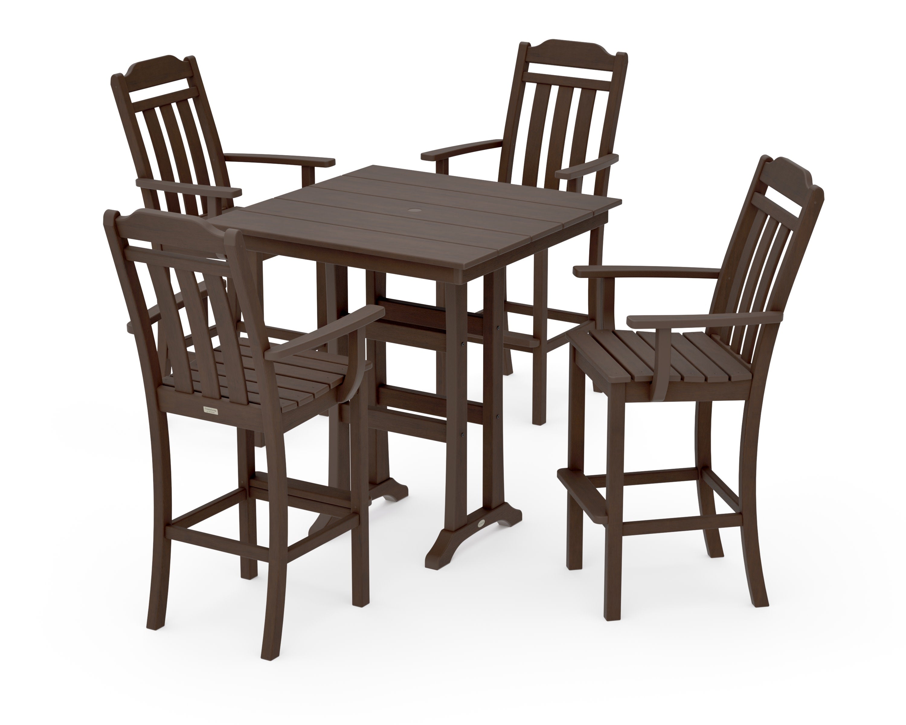 Cottage 5-Piece Farmhouse Bar Set with Trestle Legs in Kona