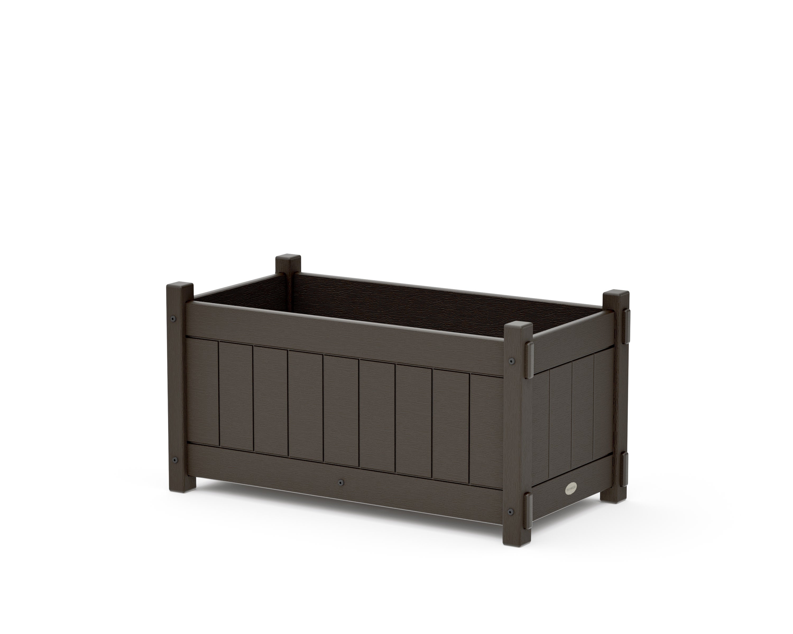Vineyard Rectangle Double Planter Box in Vintage Coffee