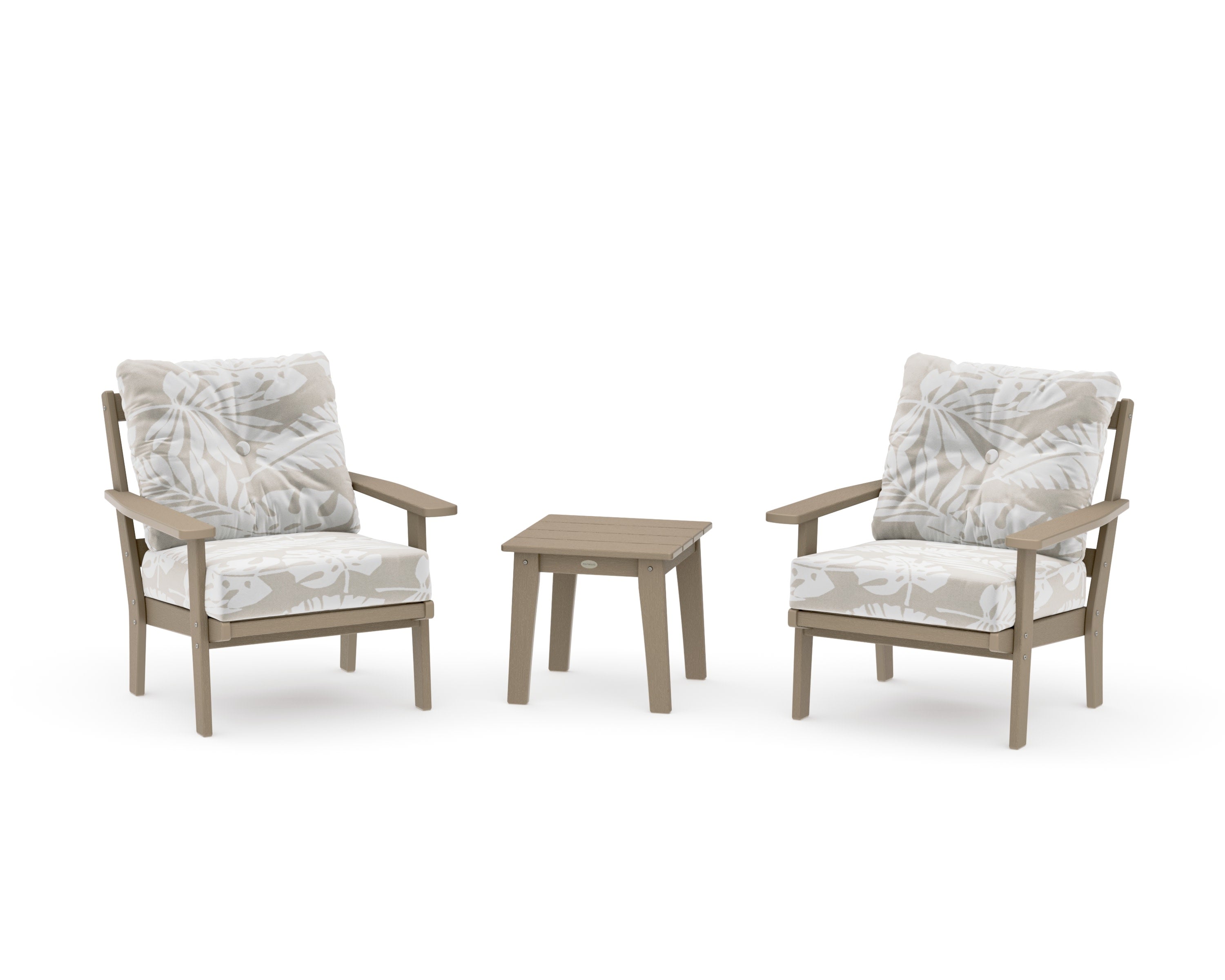Prairie 3-Piece Deep Seating Set in Vintage Sahara / Leaf Dune Burlap
