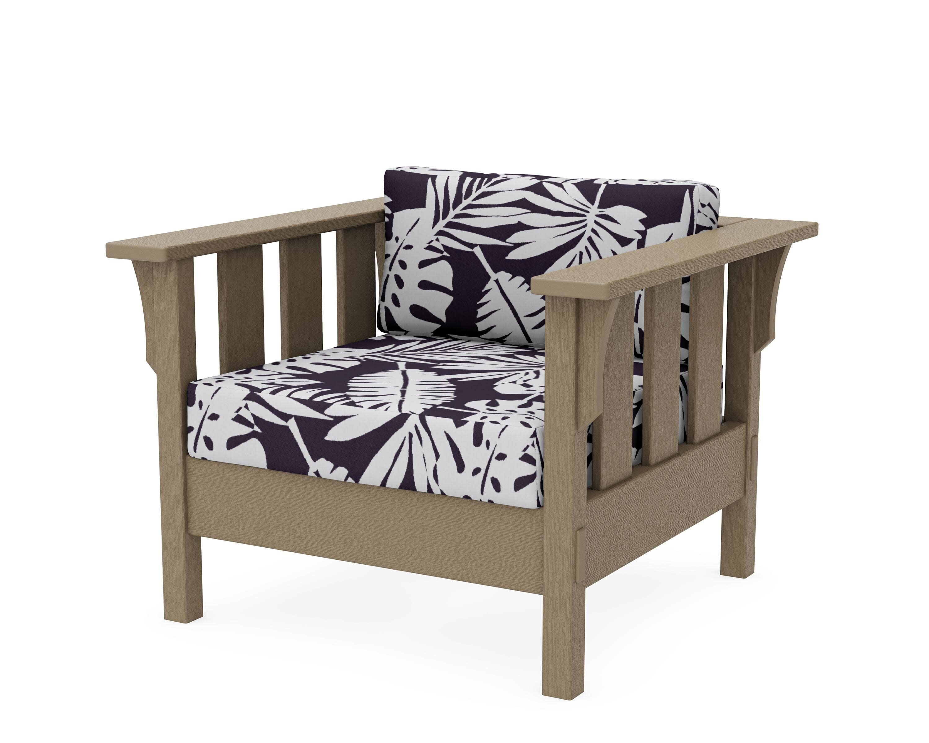 Acadia Deep Seating Chair in Vintage Sahara / Leaf Navy