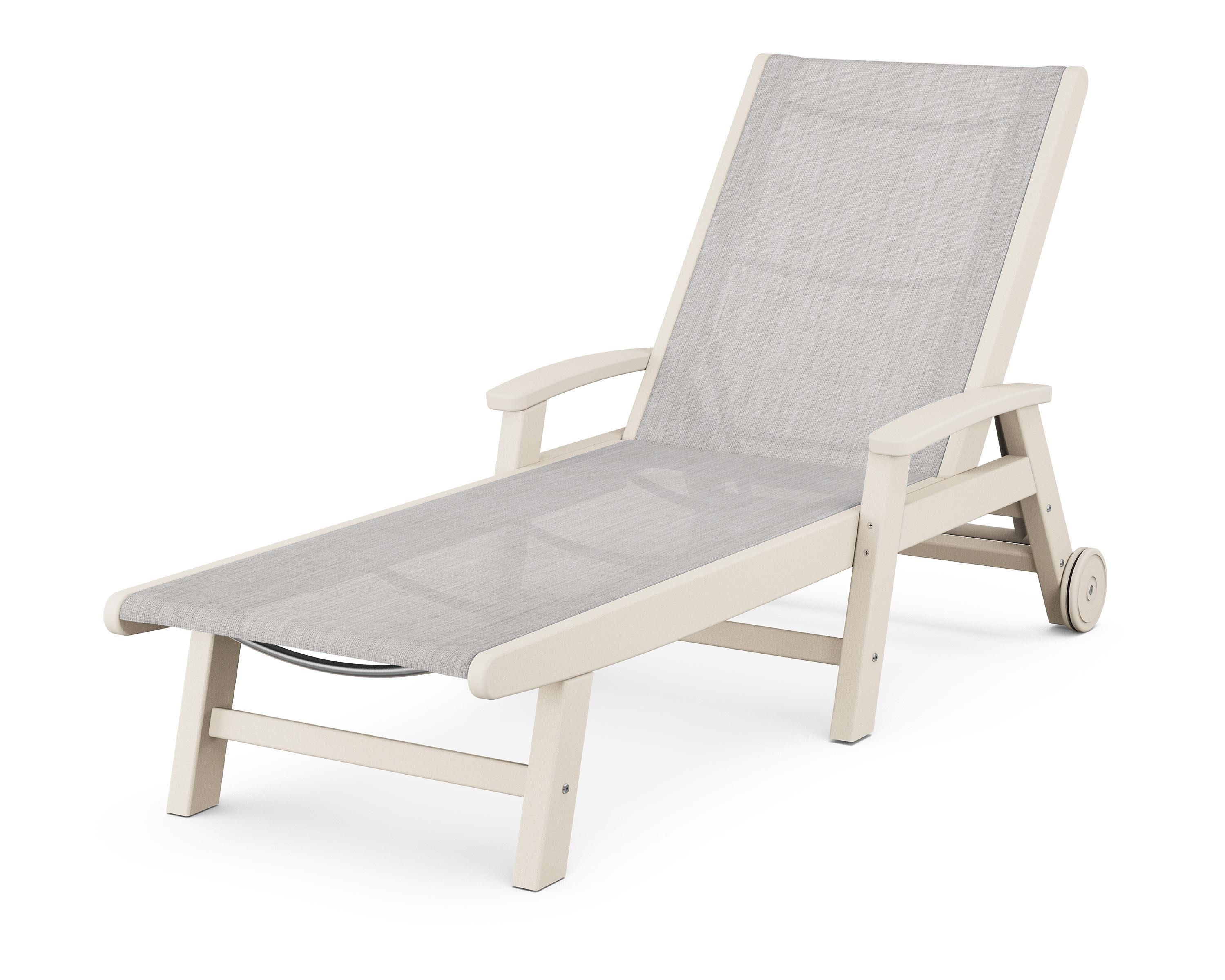 Coastal Chaise with Wheels in Sand / Parchment Sling