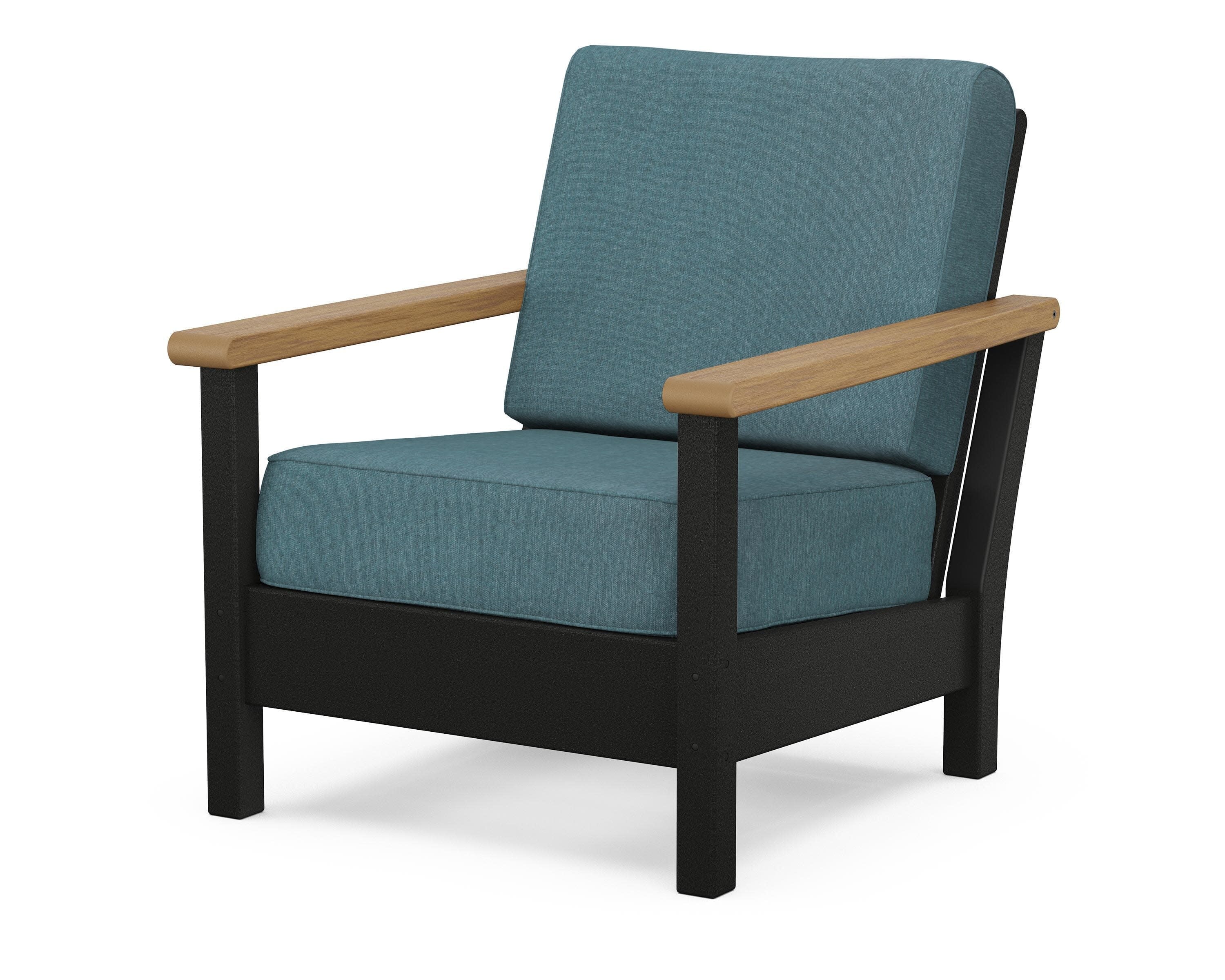 Harbour Deep Seating Chair in Black / Natural / Ocean Teal