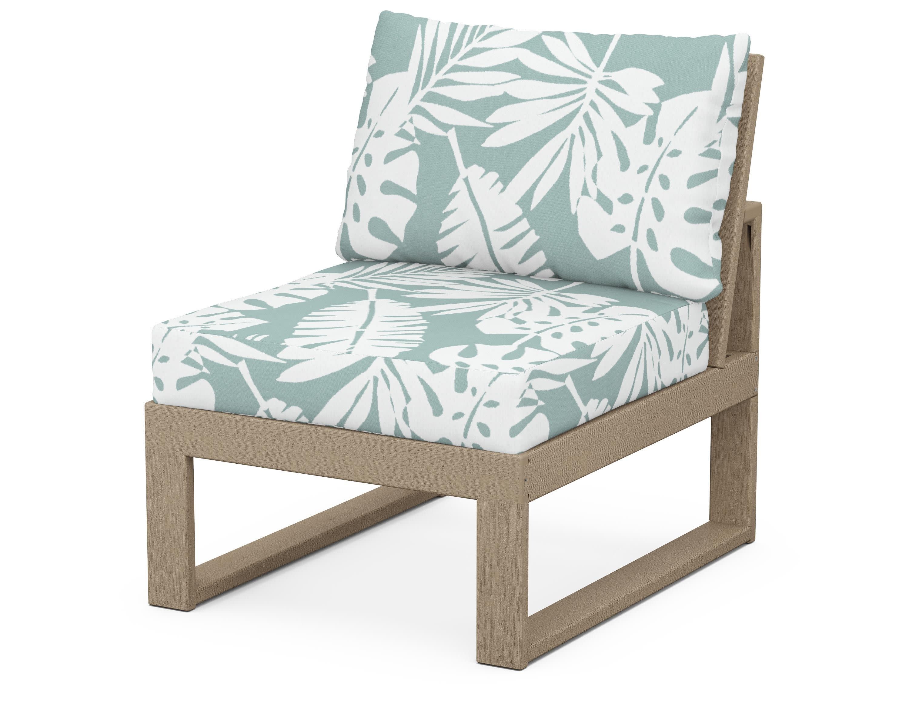 Modular Armless Chair in Vintage Sahara / Leaf Glacier Spa