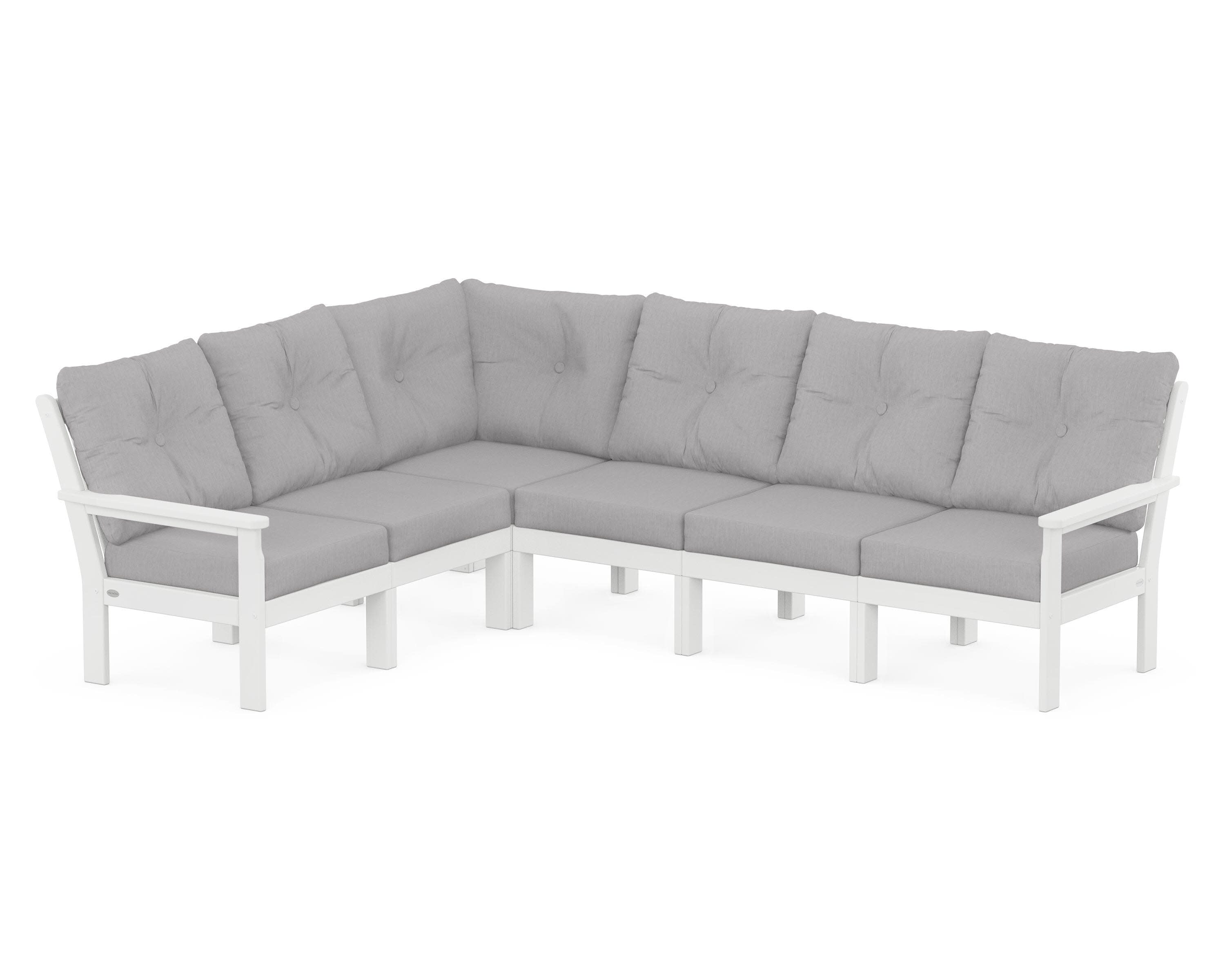 Vineyard 6-Piece Sectional in White / Granite