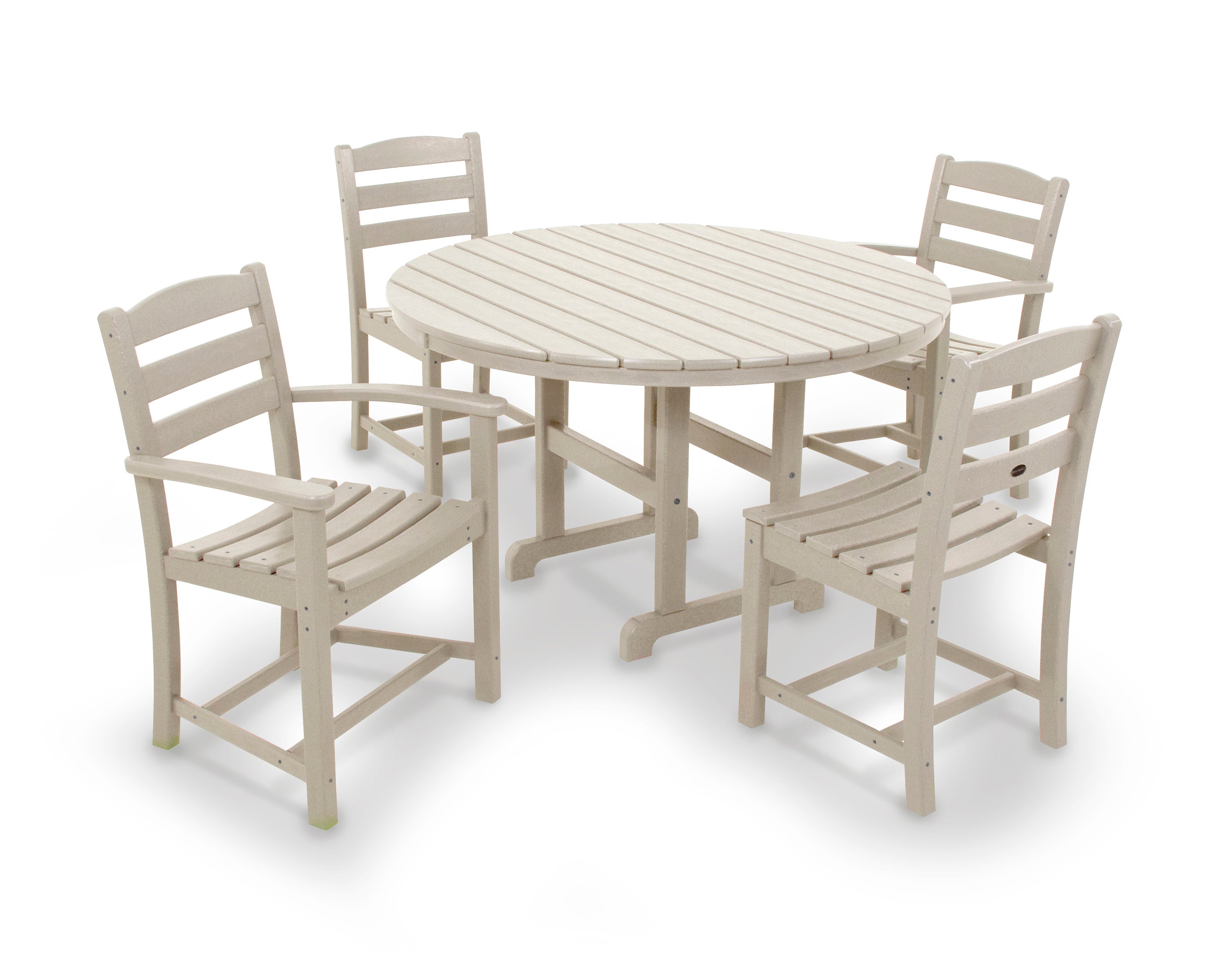 La Casa Caf 5-Piece Round Farmhouse Dining Set in Sand