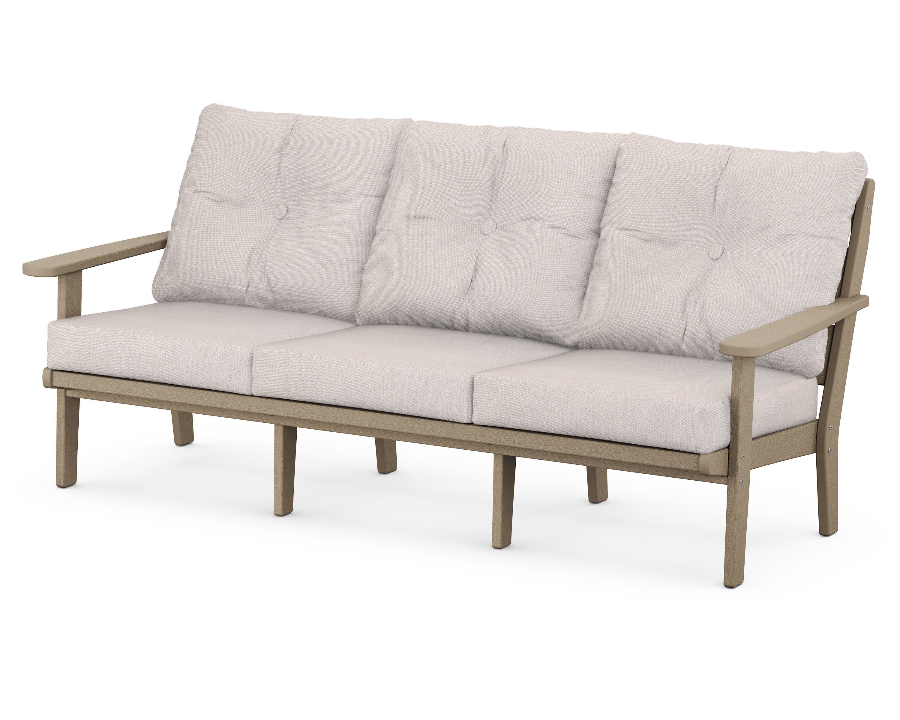 Lakeside Deep Seating Sofa in Vintage Sahara / Dune Burlap