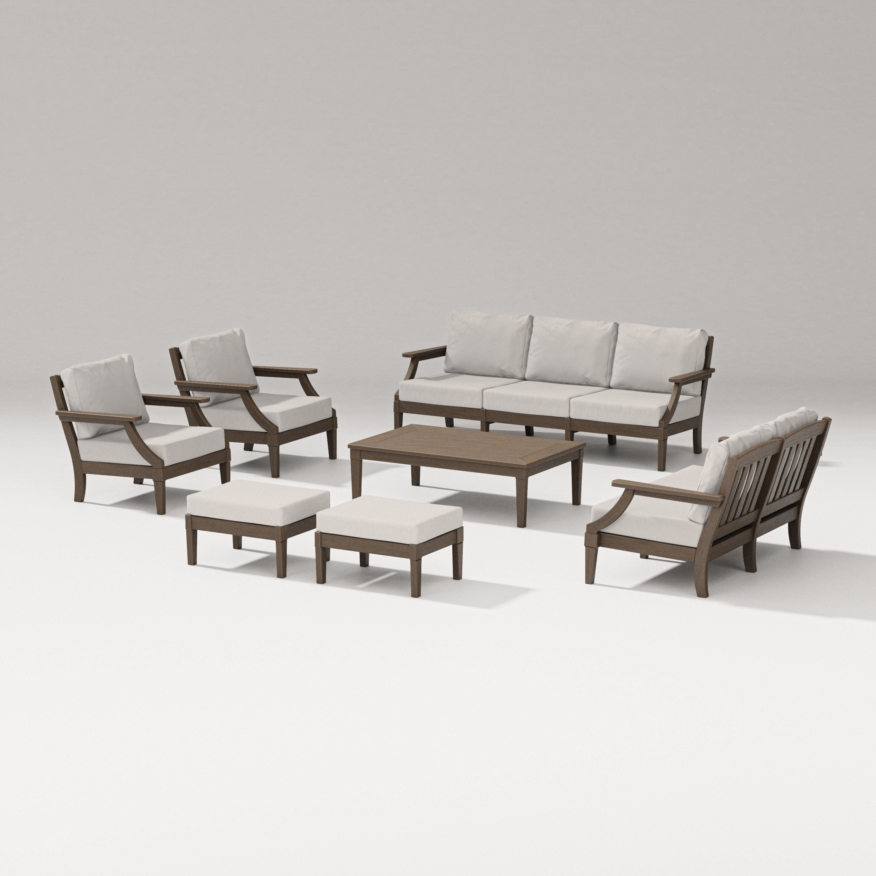 Estate 7-Piece Lounge Sofa Set in Kona / Cast Ash