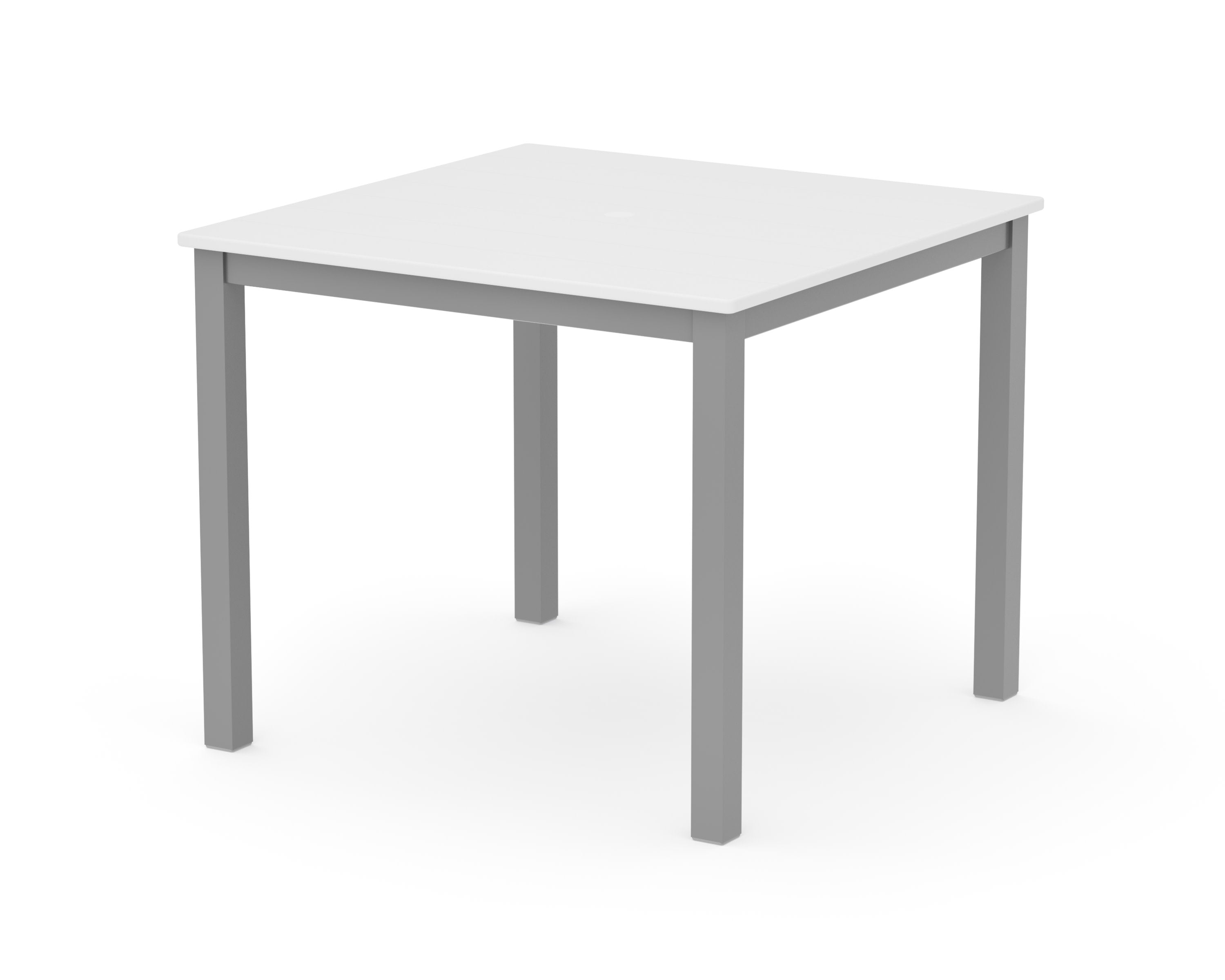 Main Street 36" x 36" Dining Table in Silver / White
