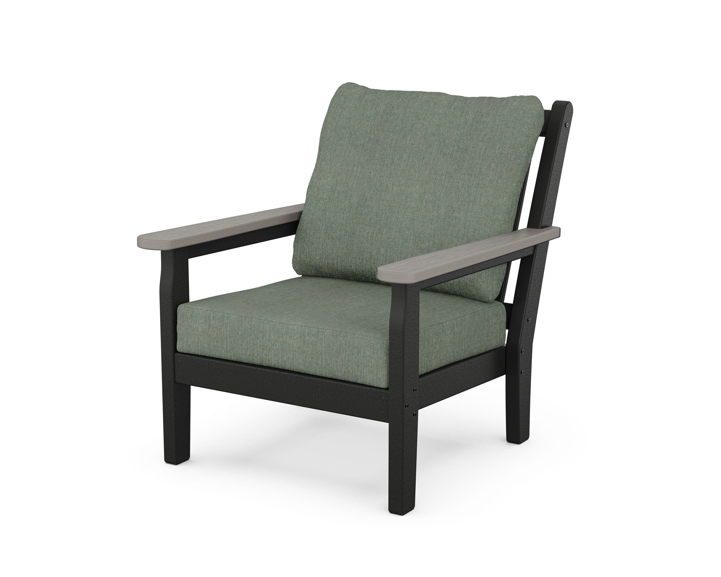 Chippendale Deep Seating Chair in Black / Driftwood / Cast Sage