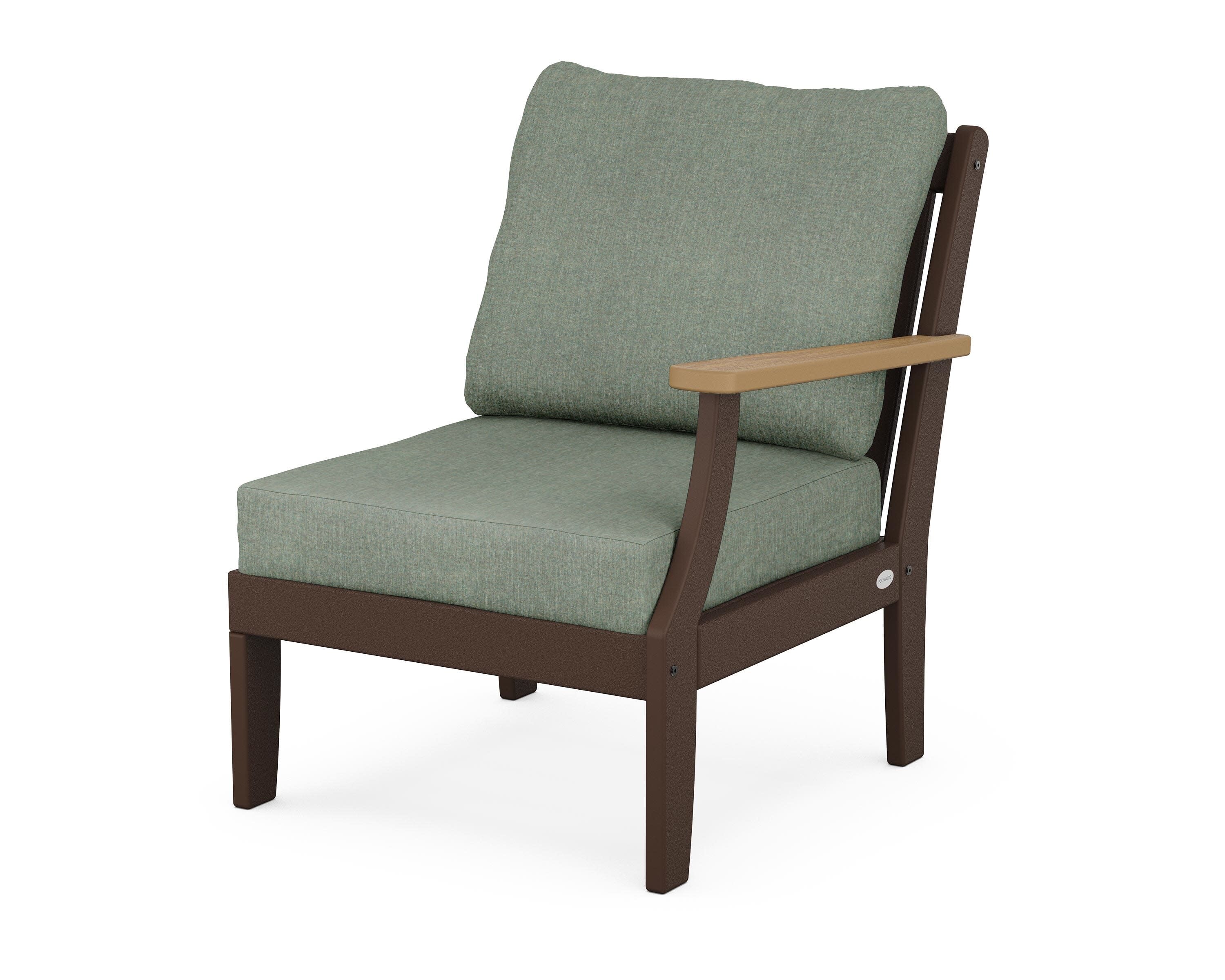 Braxton Modular Right Arm Chair in Mahogany / Natural / Cast Sage
