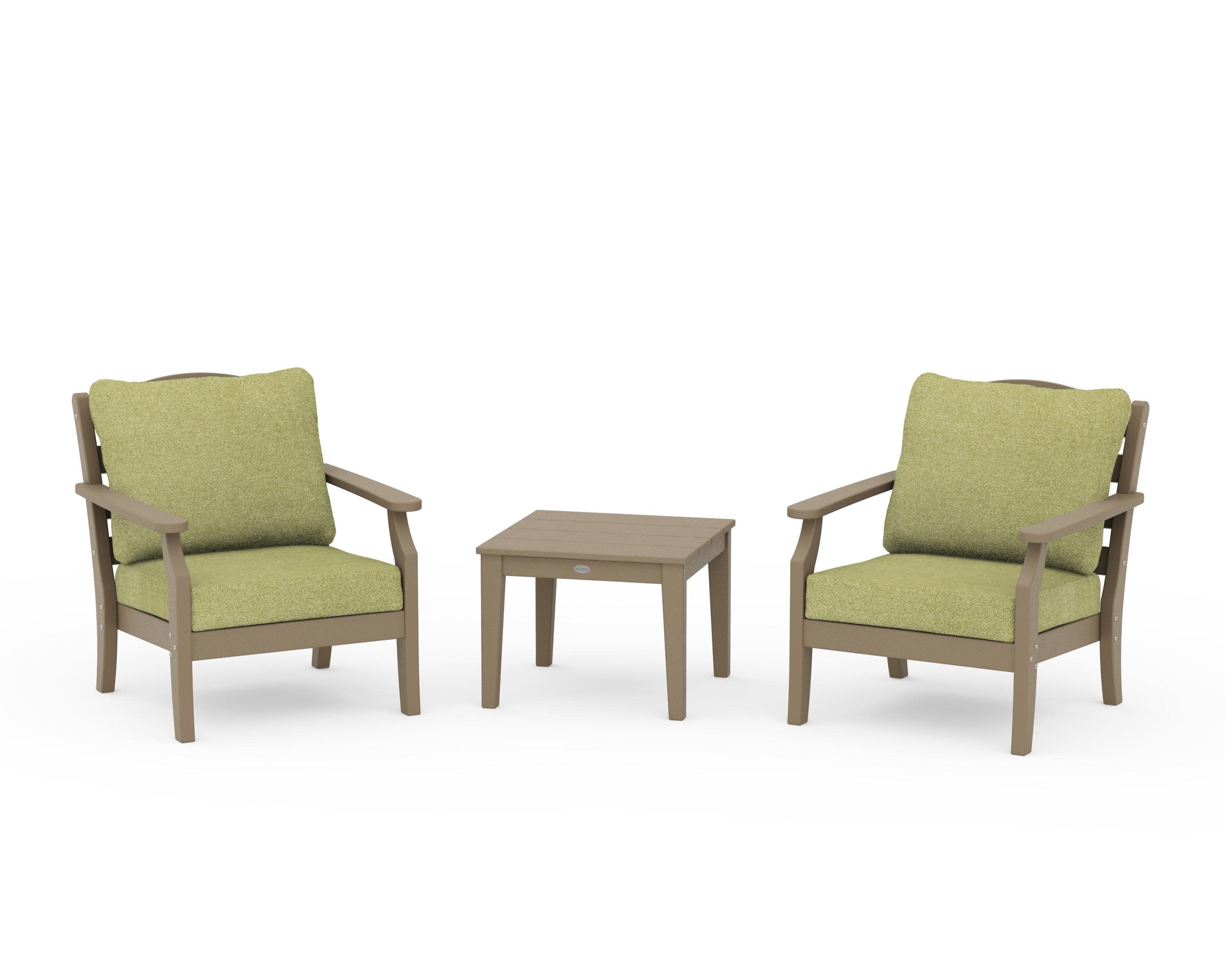 Savannah 3-Piece Deep Seating Set in Vintage Sahara / Chartreuse Boucle