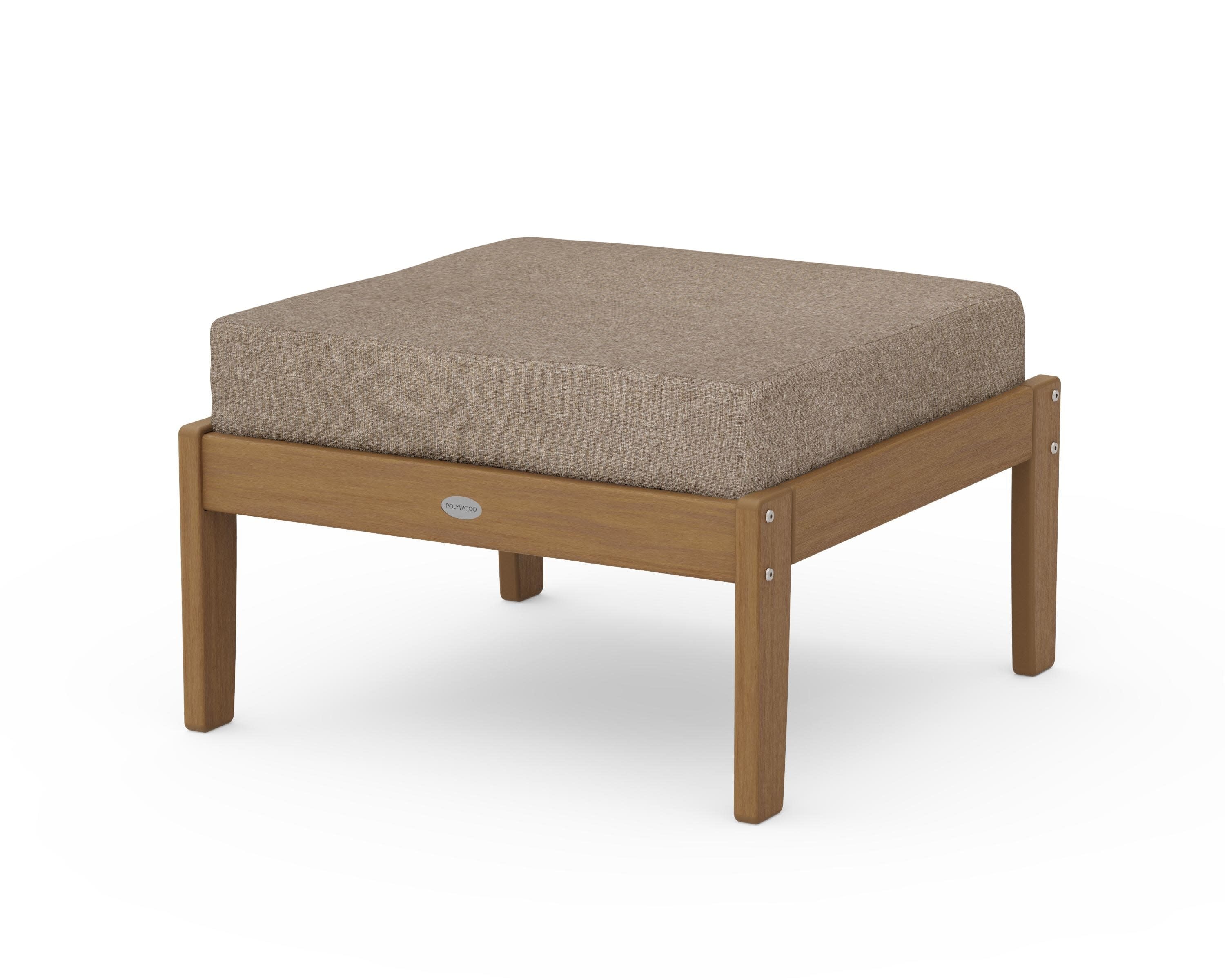 Braxton Deep Seating Ottoman in Natural / Spiced Burlap