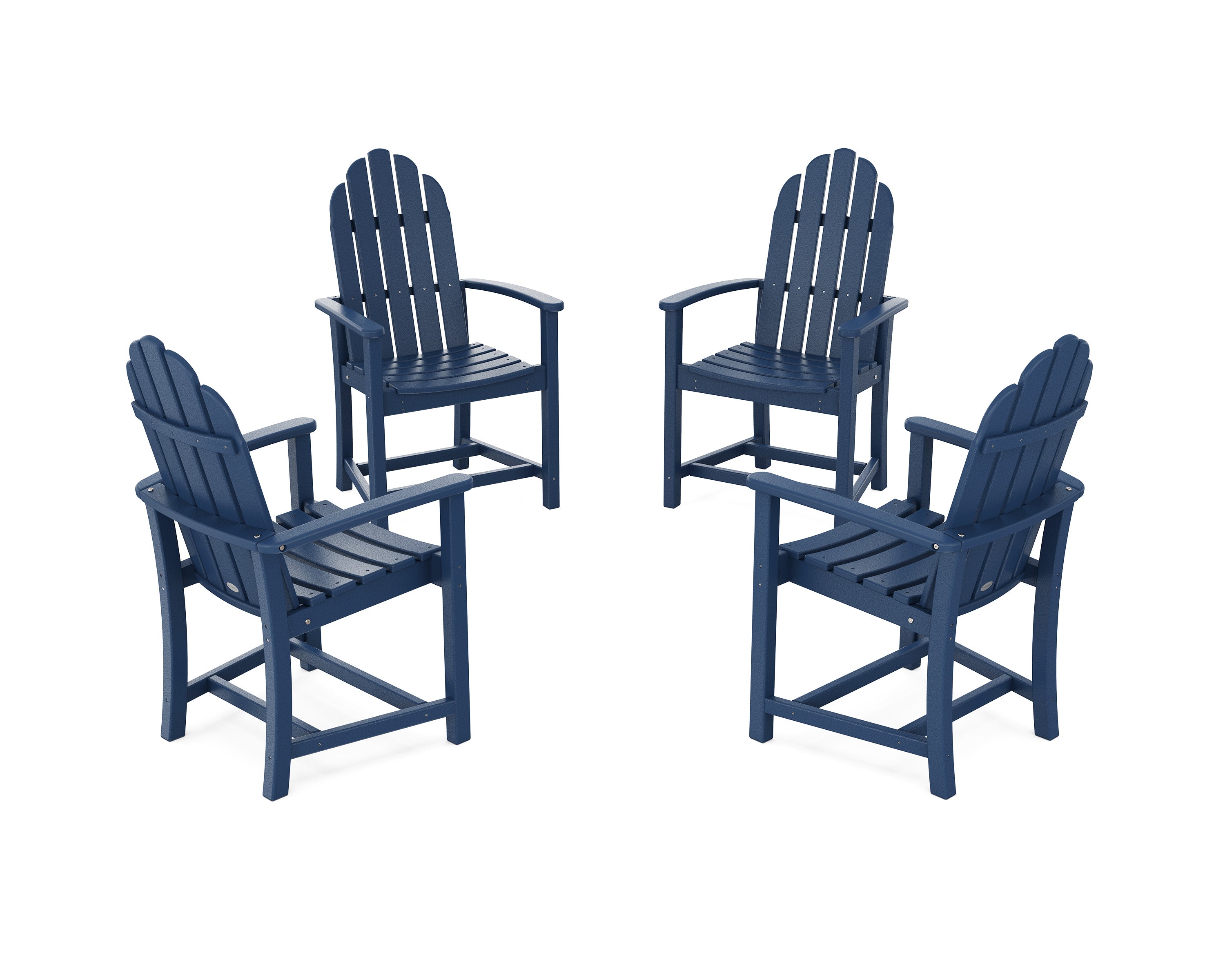 Classic 4-Piece Upright Adirondack Conversation Set in Navy