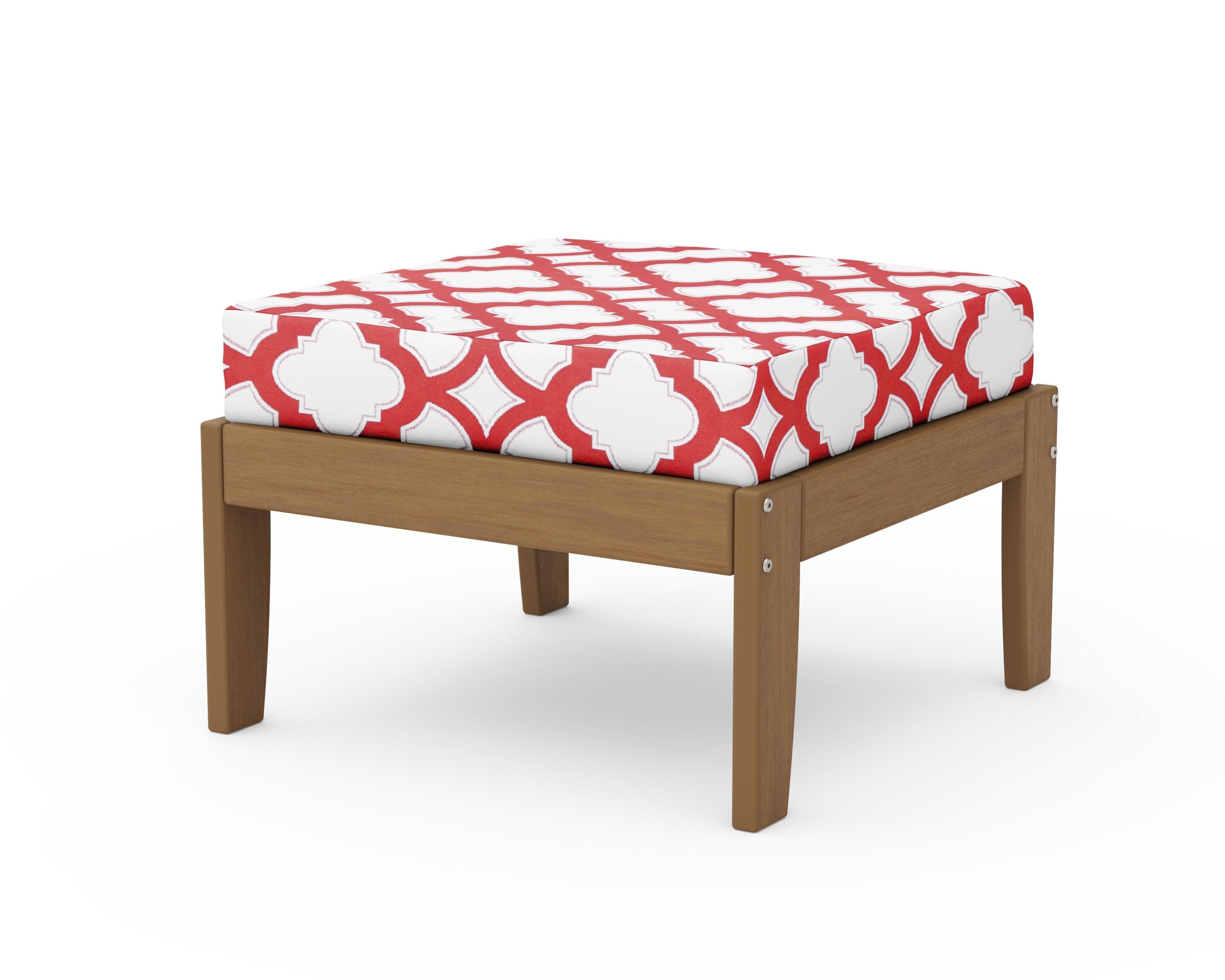 Modular Ottoman - Classic in Natural / Trellis Crimson