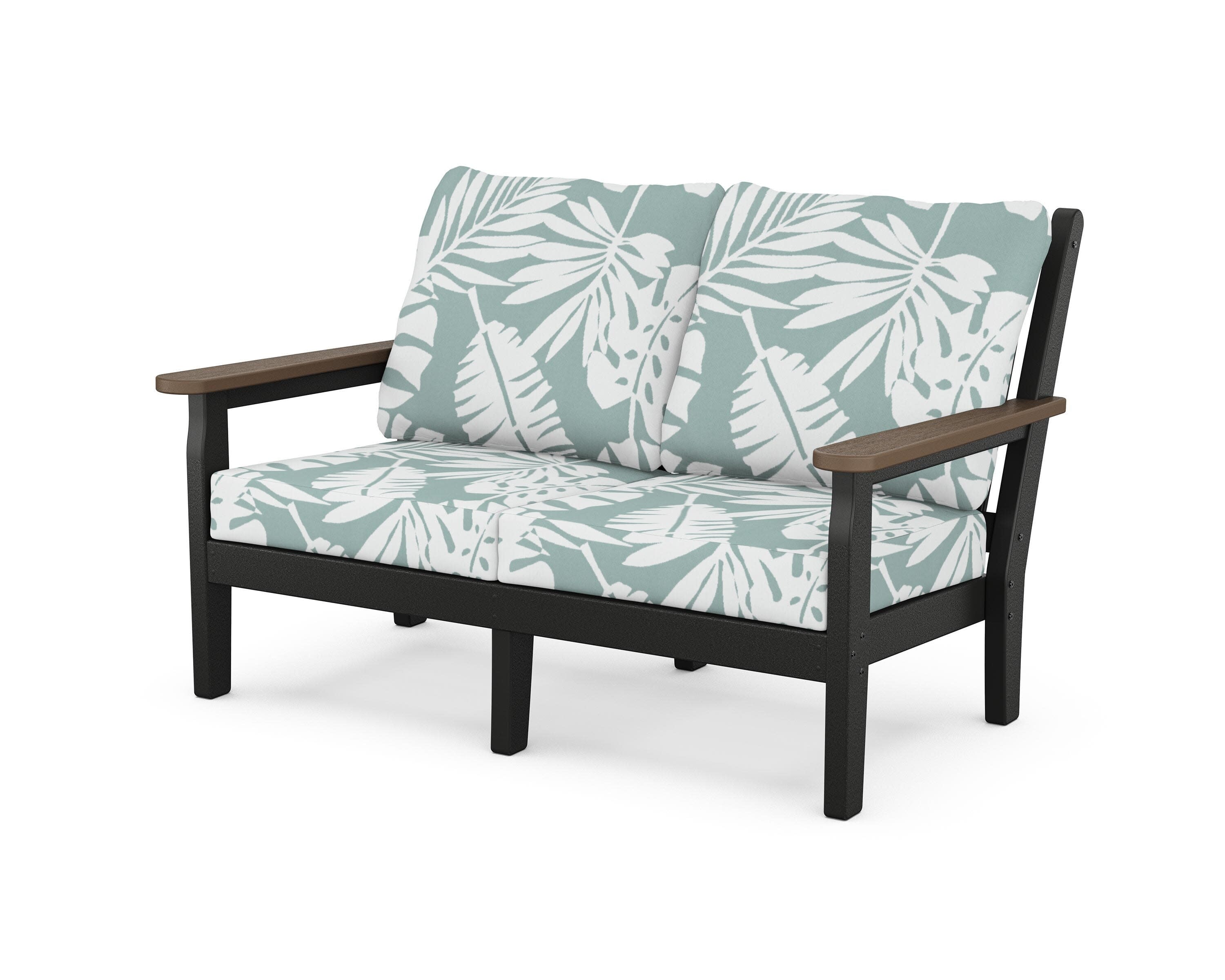 Chippendale Deep Seating Loveseat in Black / Kona / Leaf Glacier Spa