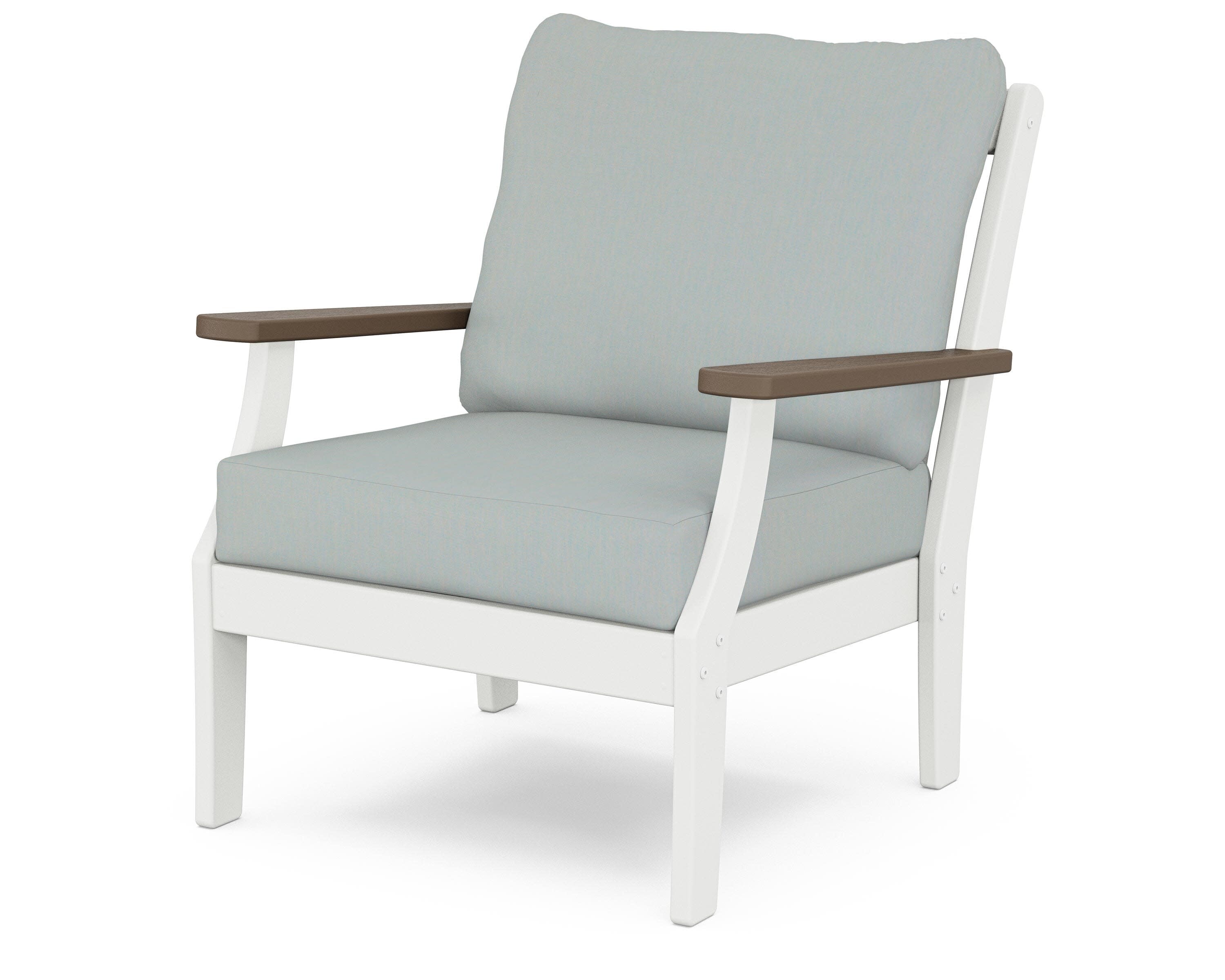 Braxton Deep Seating Chair in White / Kona / Spa