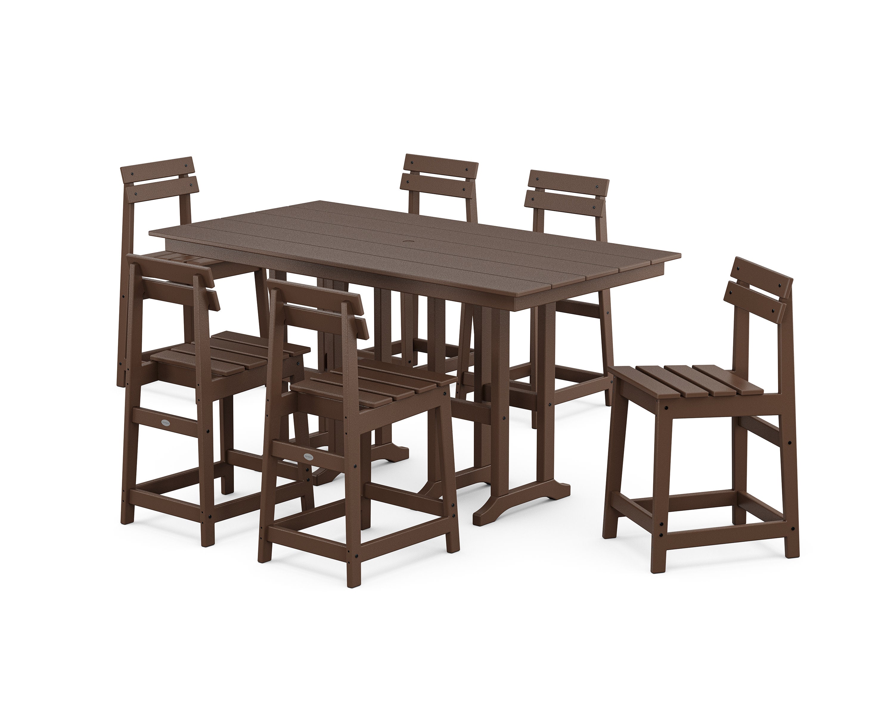Modern Studio Plaza Counter Chair 7-Piece Set in Mahogany