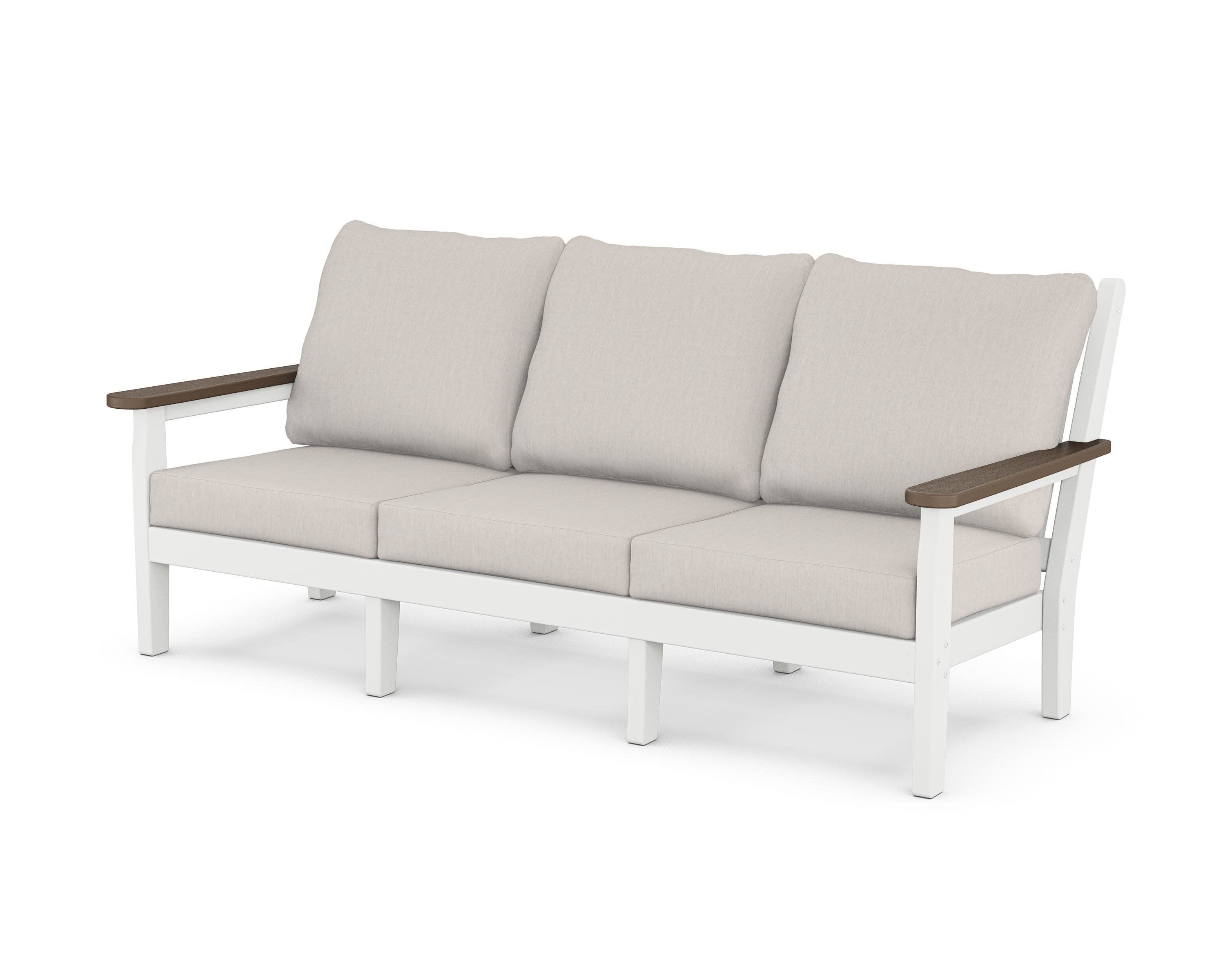 Chippendale Deep Seating Sofa in White / Kona / Cast Ash