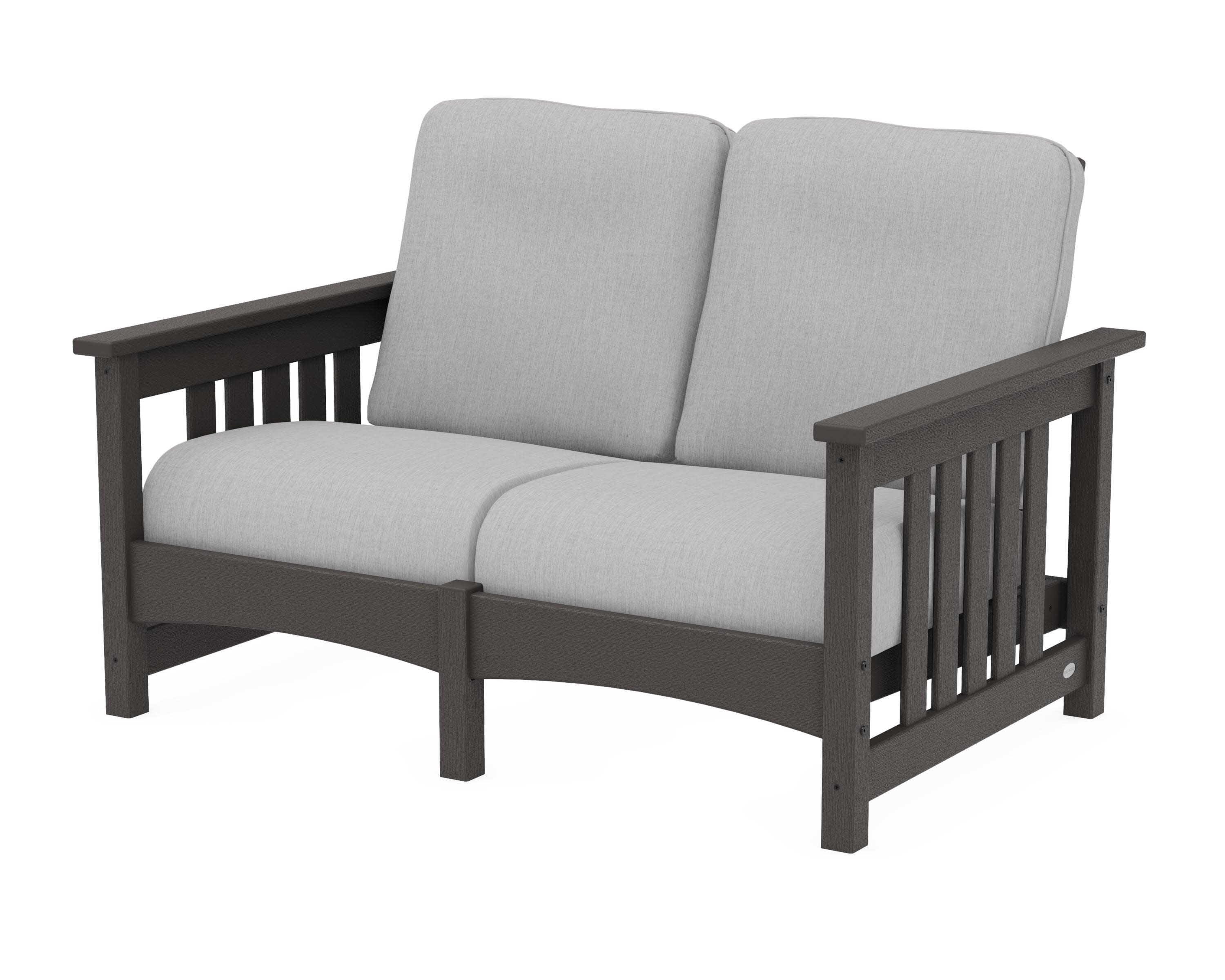 Club Mission Loveseat in Vintage Coffee / Granite