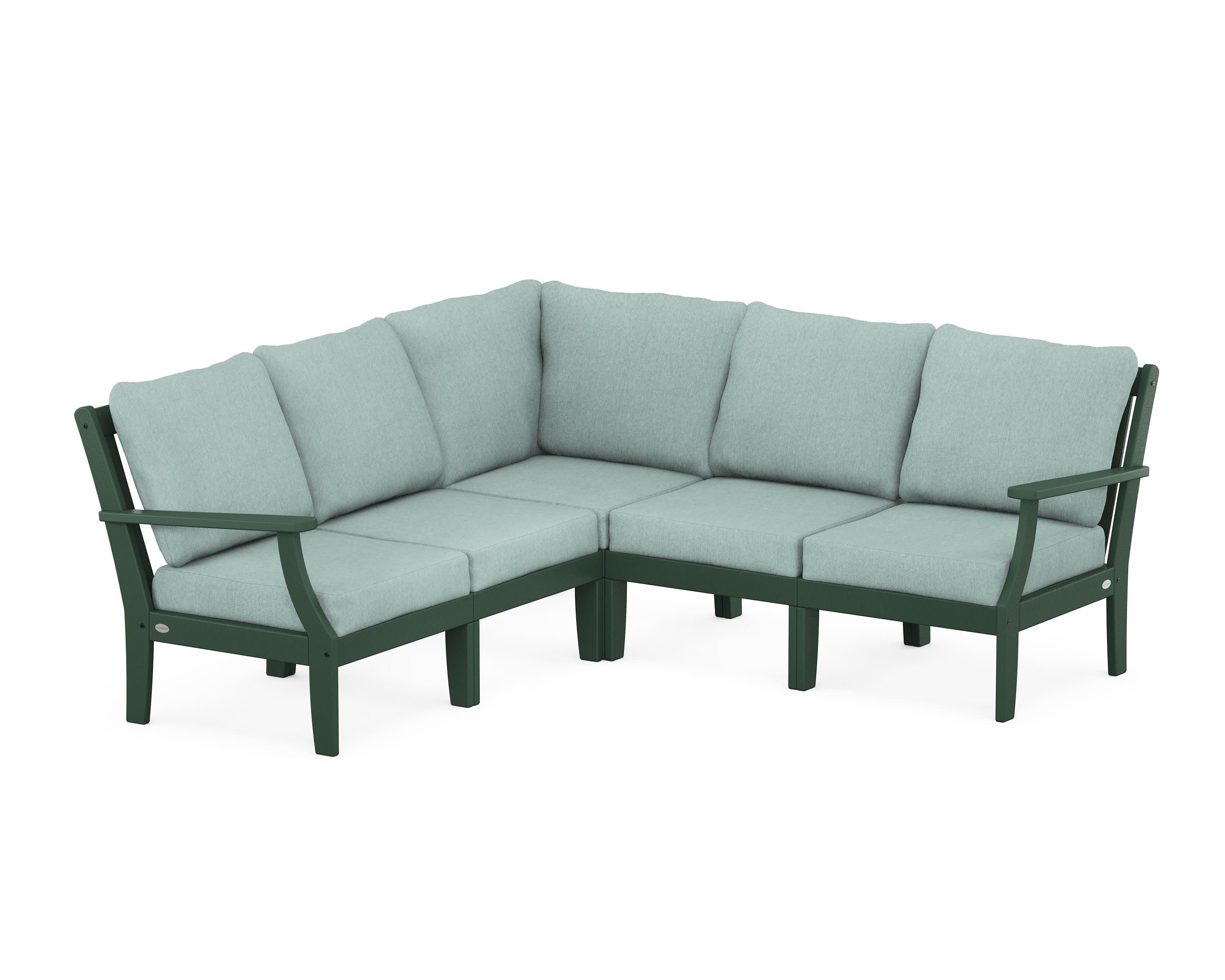 Braxton Modular 5-Piece Deep Seating Set in Green / Glacier Spa