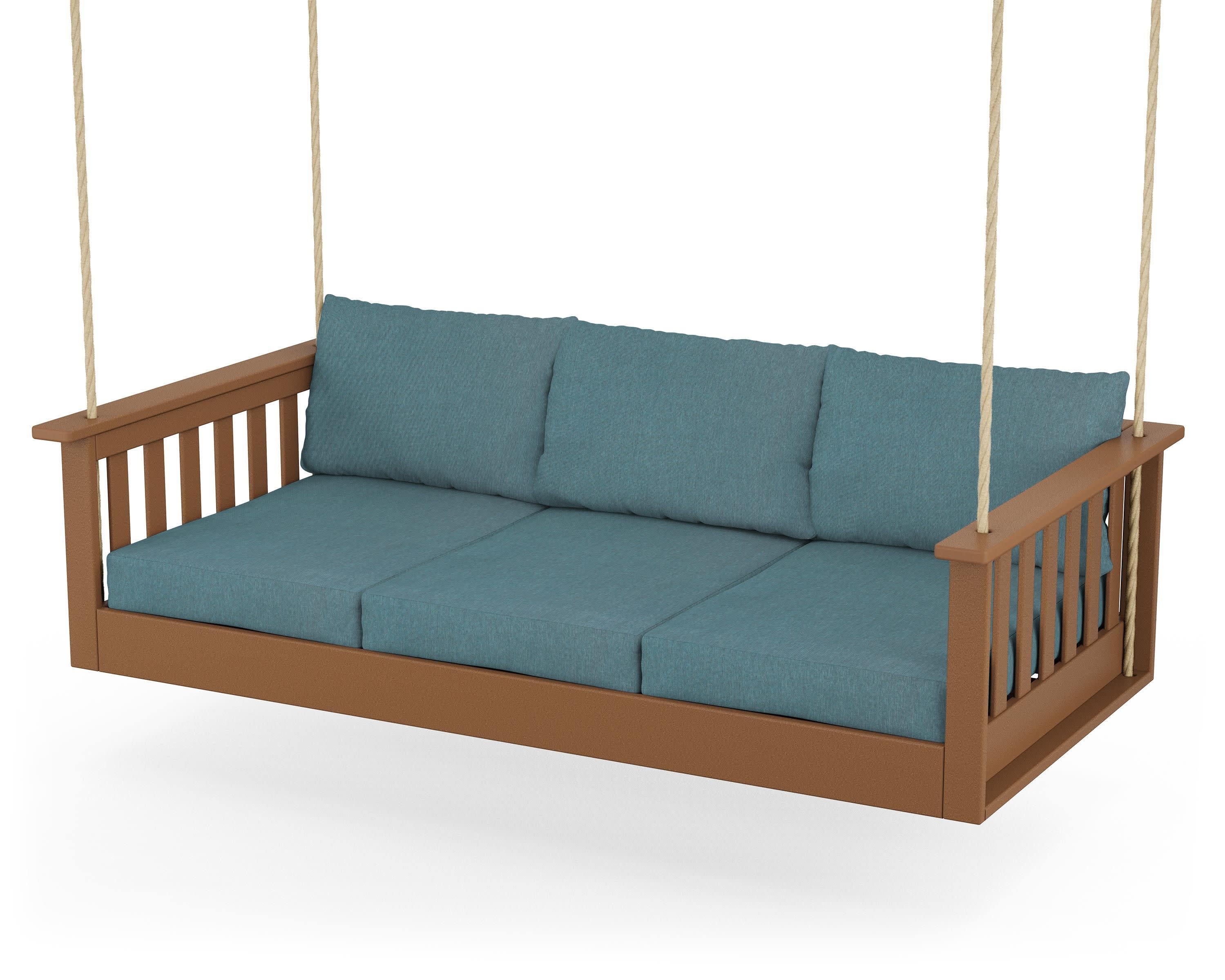 Vineyard Daybed Swing in Teak / Ocean Teal