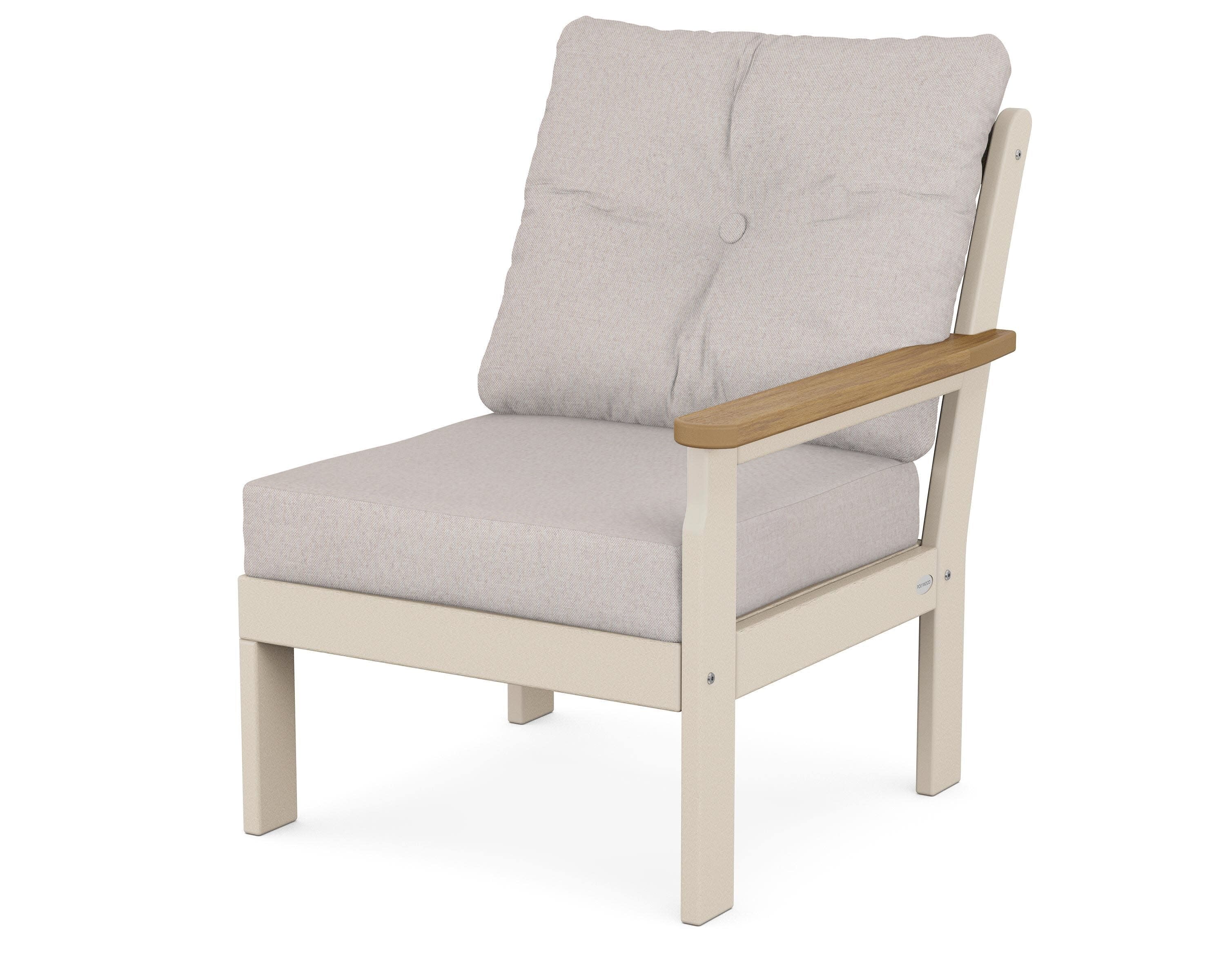 Vineyard Modular Right Arm Chair in Sand / Natural / Dune Burlap