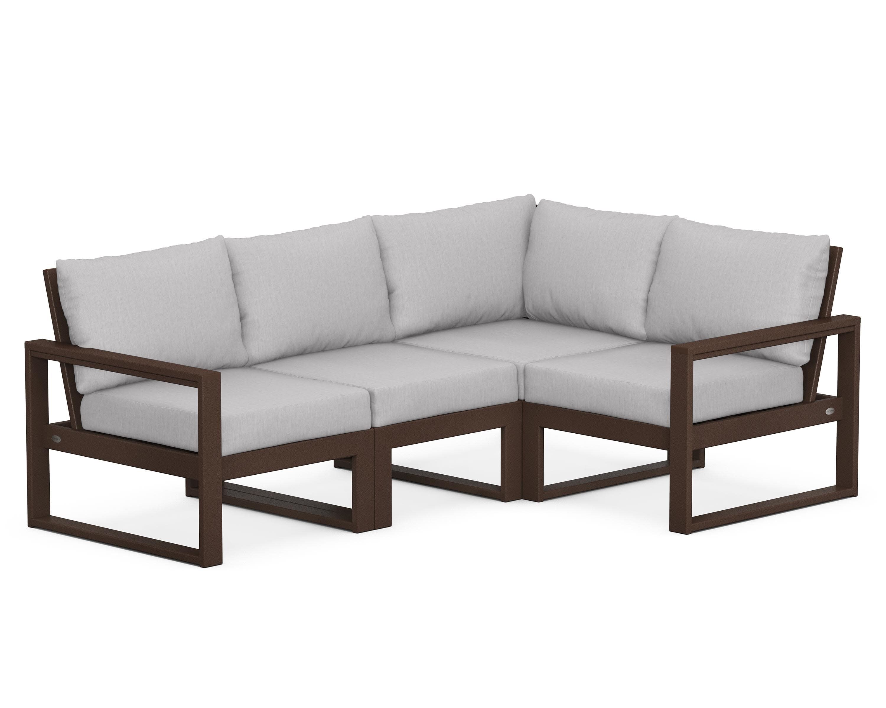 EDGE 4-Piece Modular Deep Seating Set in Mahogany / Granite