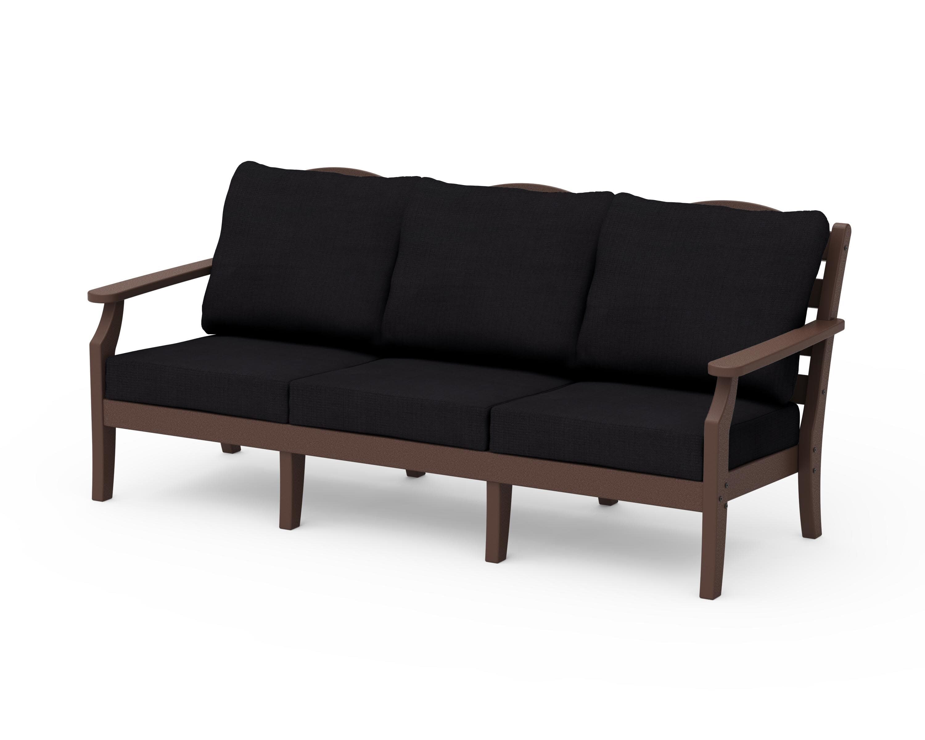 Savannah Deep Seating Sofa in Mahogany / Midnight Linen