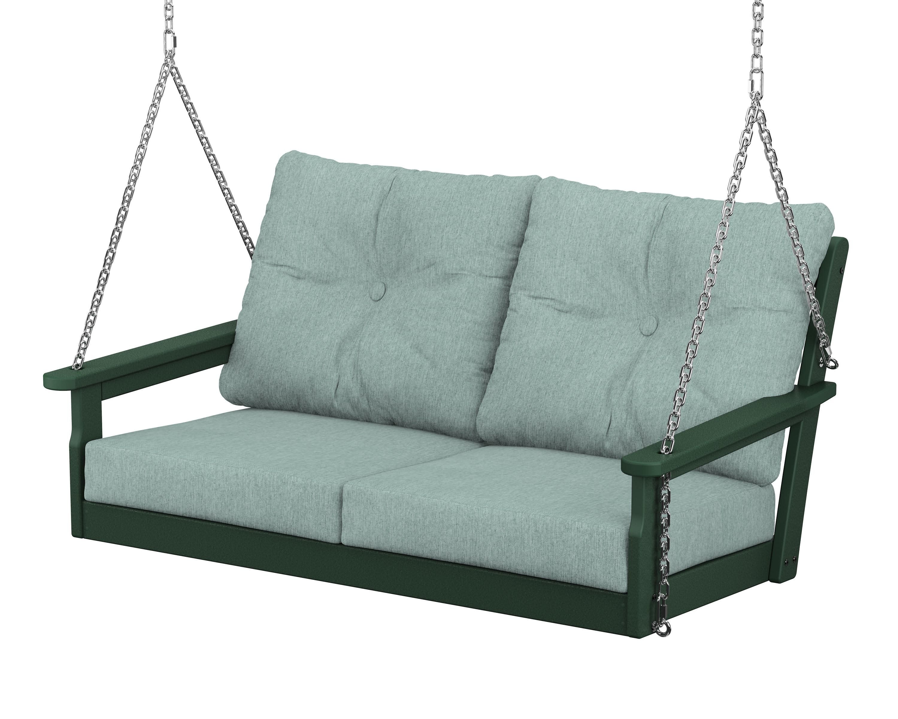 Vineyard Deep Seating Swing in Green / Glacier Spa