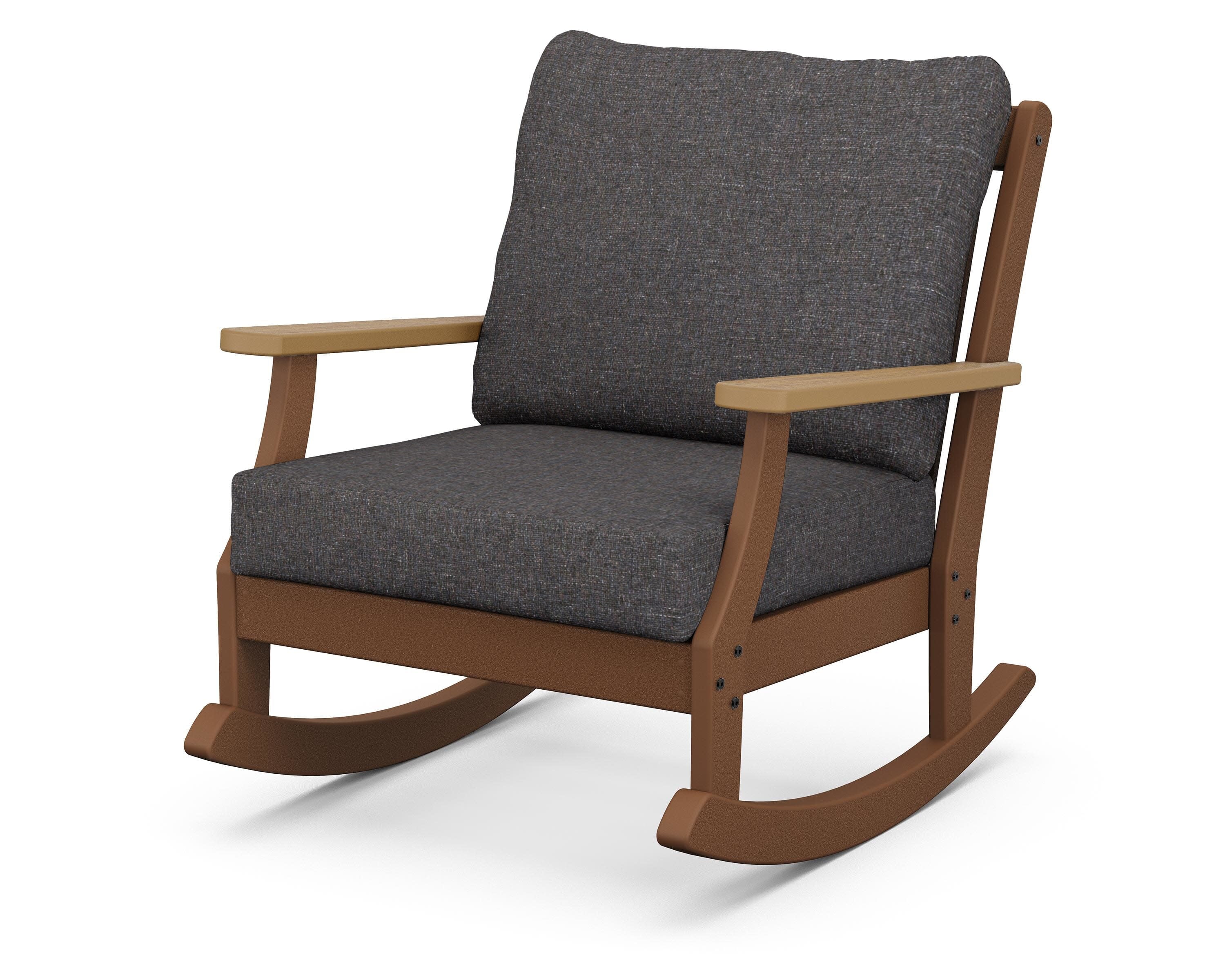 Braxton Deep Seating Rocking Chair in Teak / Natural / Ash Charcoal