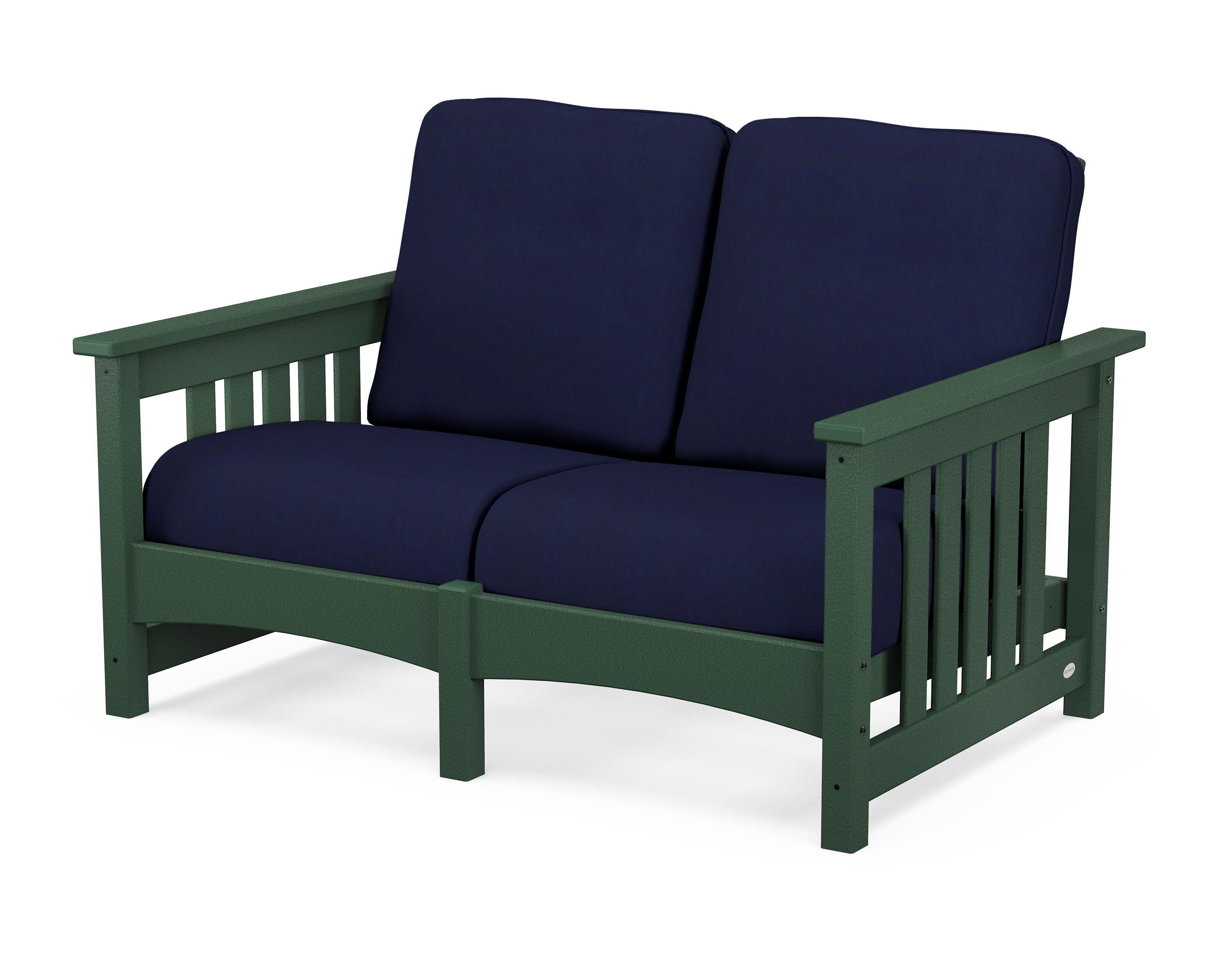 Club Mission Loveseat in Green / Navy