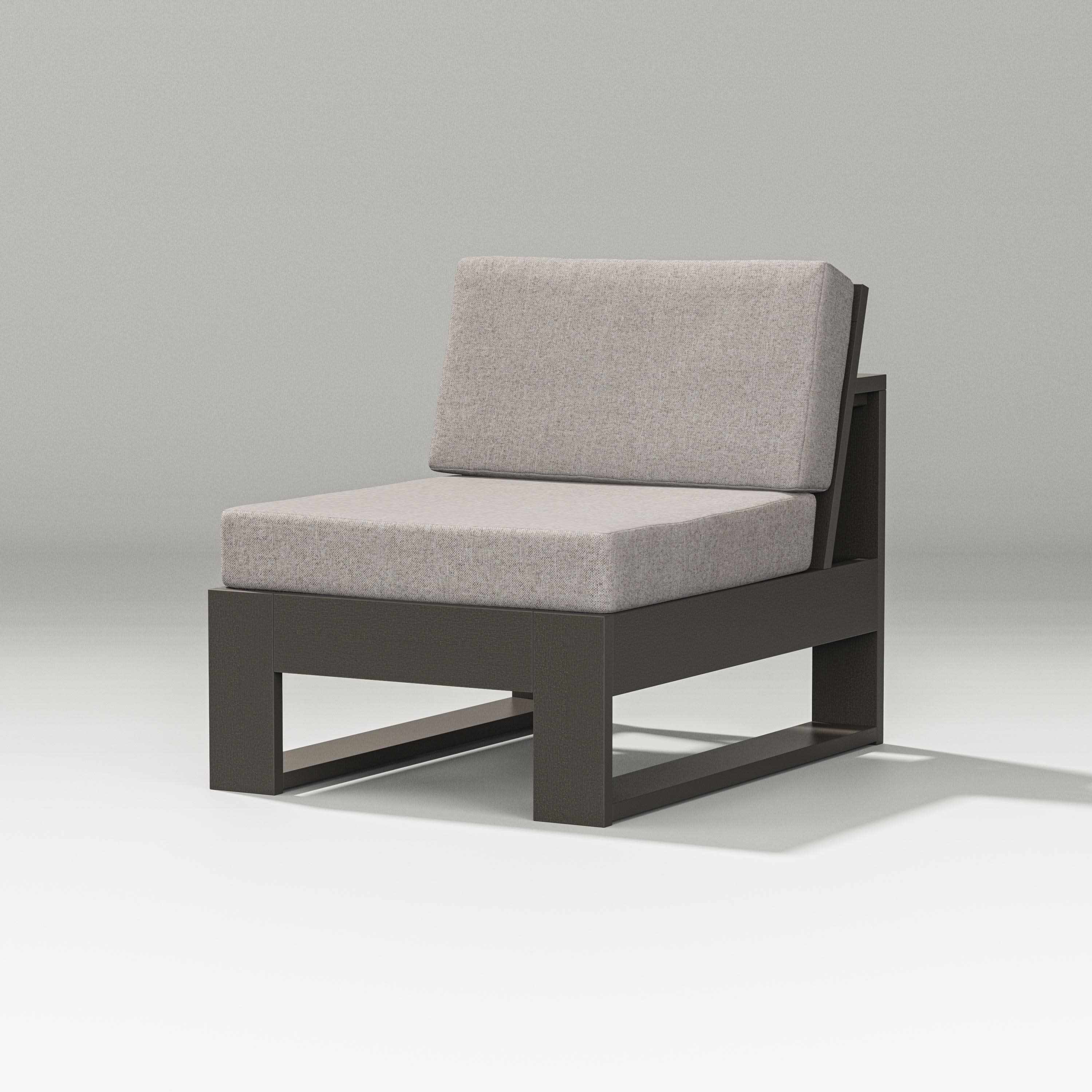 Latitude Modular Armless Chair in Vintage Coffee / Weathered Tweed