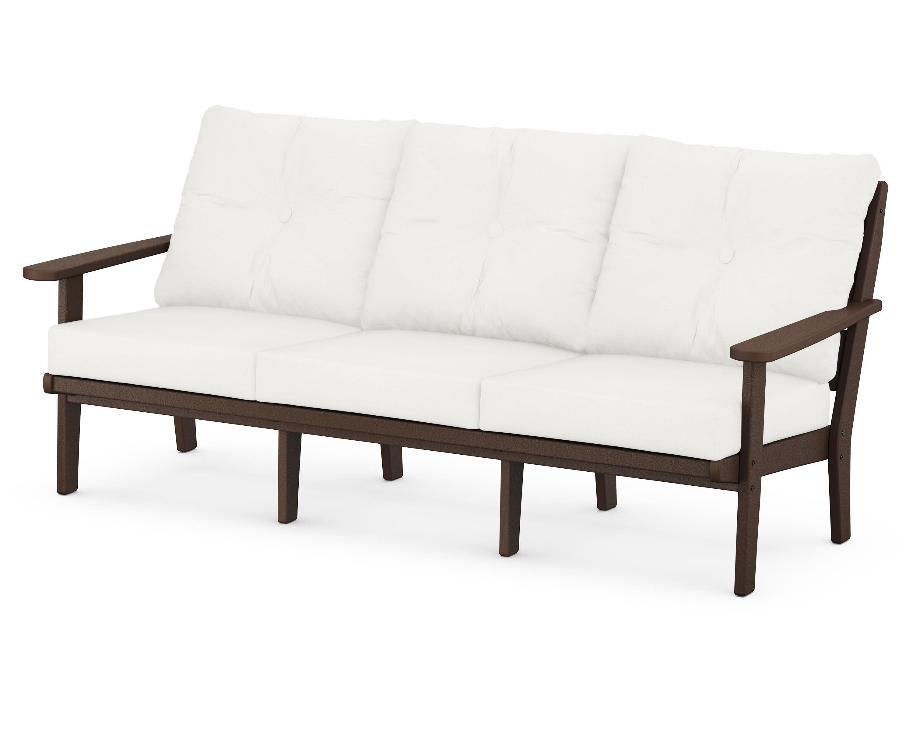 Lakeside Deep Seating Sofa in Mahogany / Natural Linen