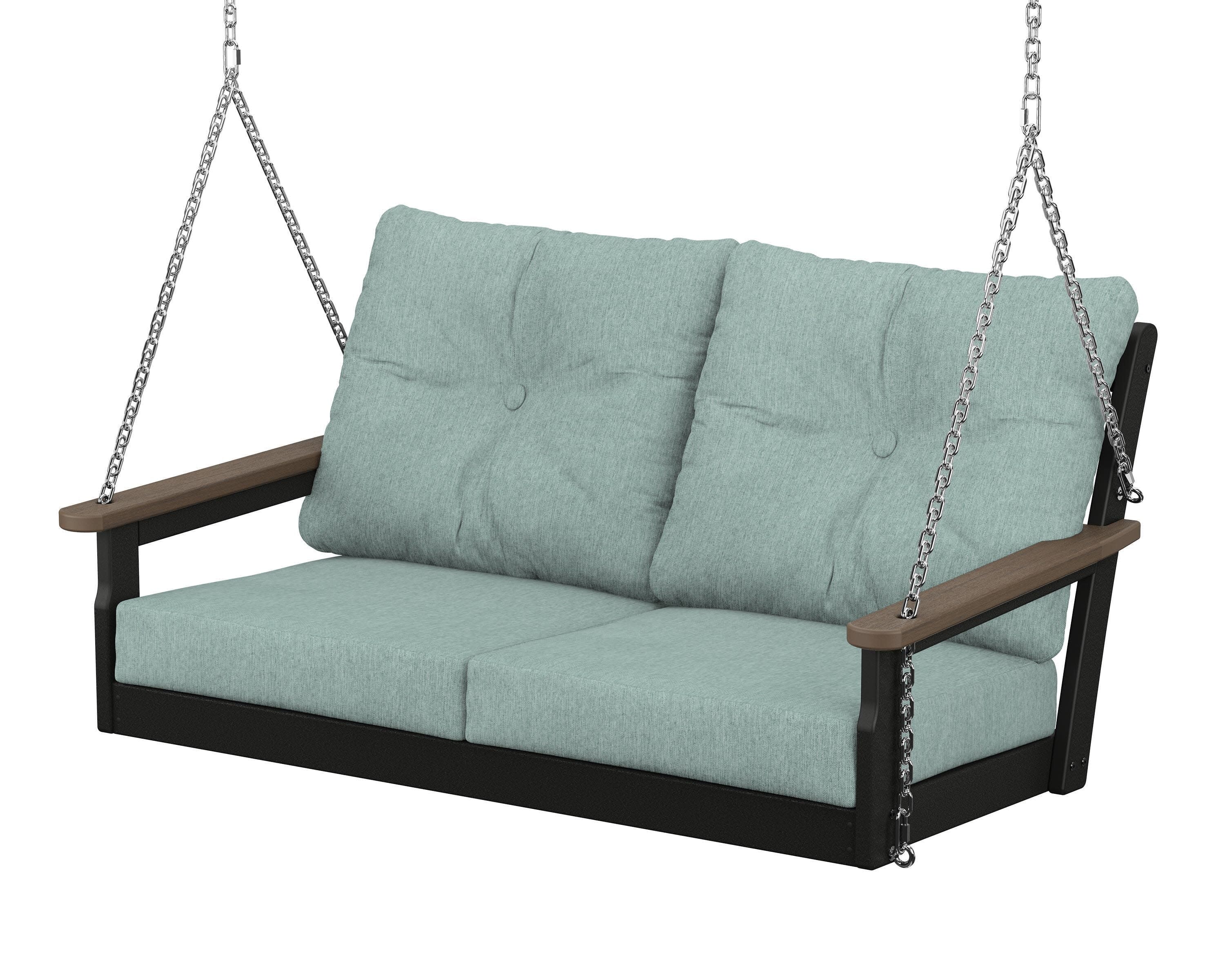 Vineyard Deep Seating Swing in Black / Kona / Glacier Spa